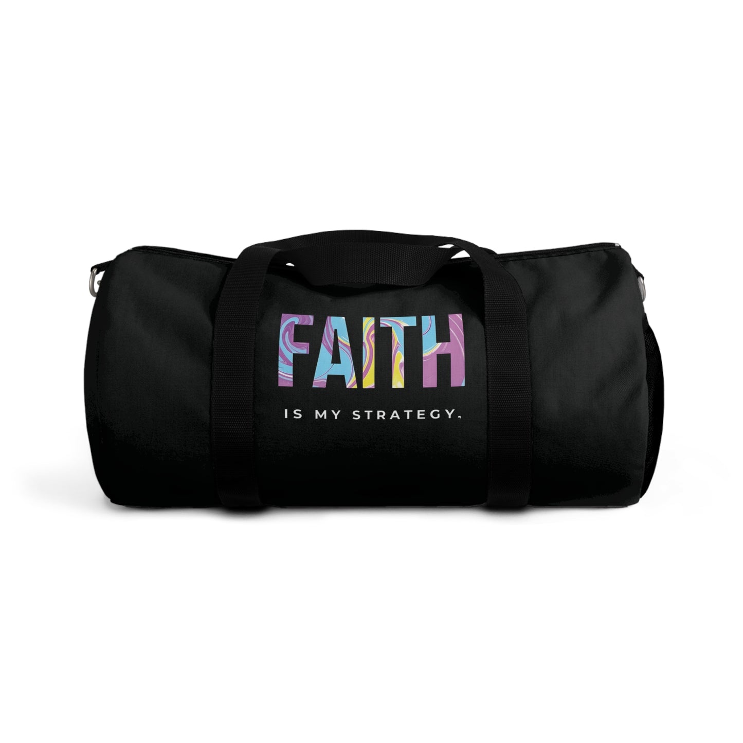 Faith Is My Strategy Duffel Bag – Spacious Gym & Travel Bag for Men & Women