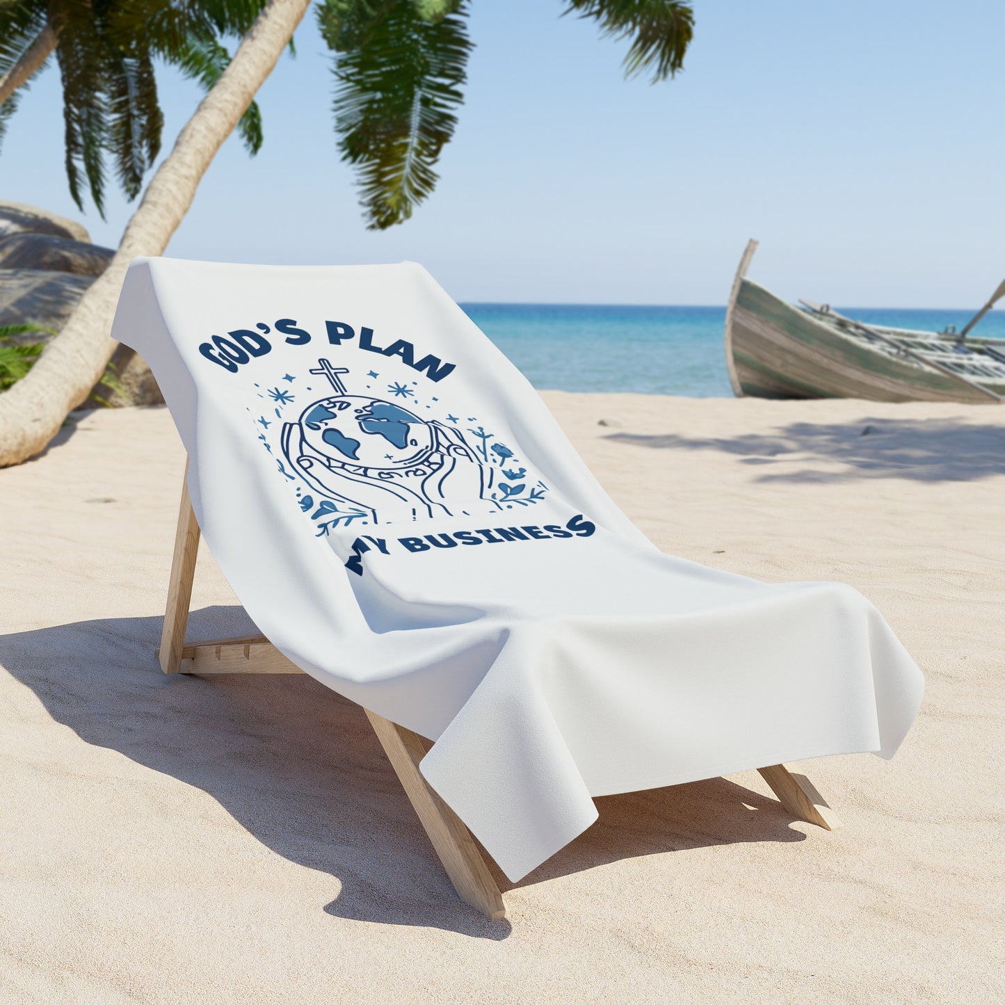 God's Plan My Business Beach Towel – Soft & Absorbent Oversized Towel for Pool & Travel