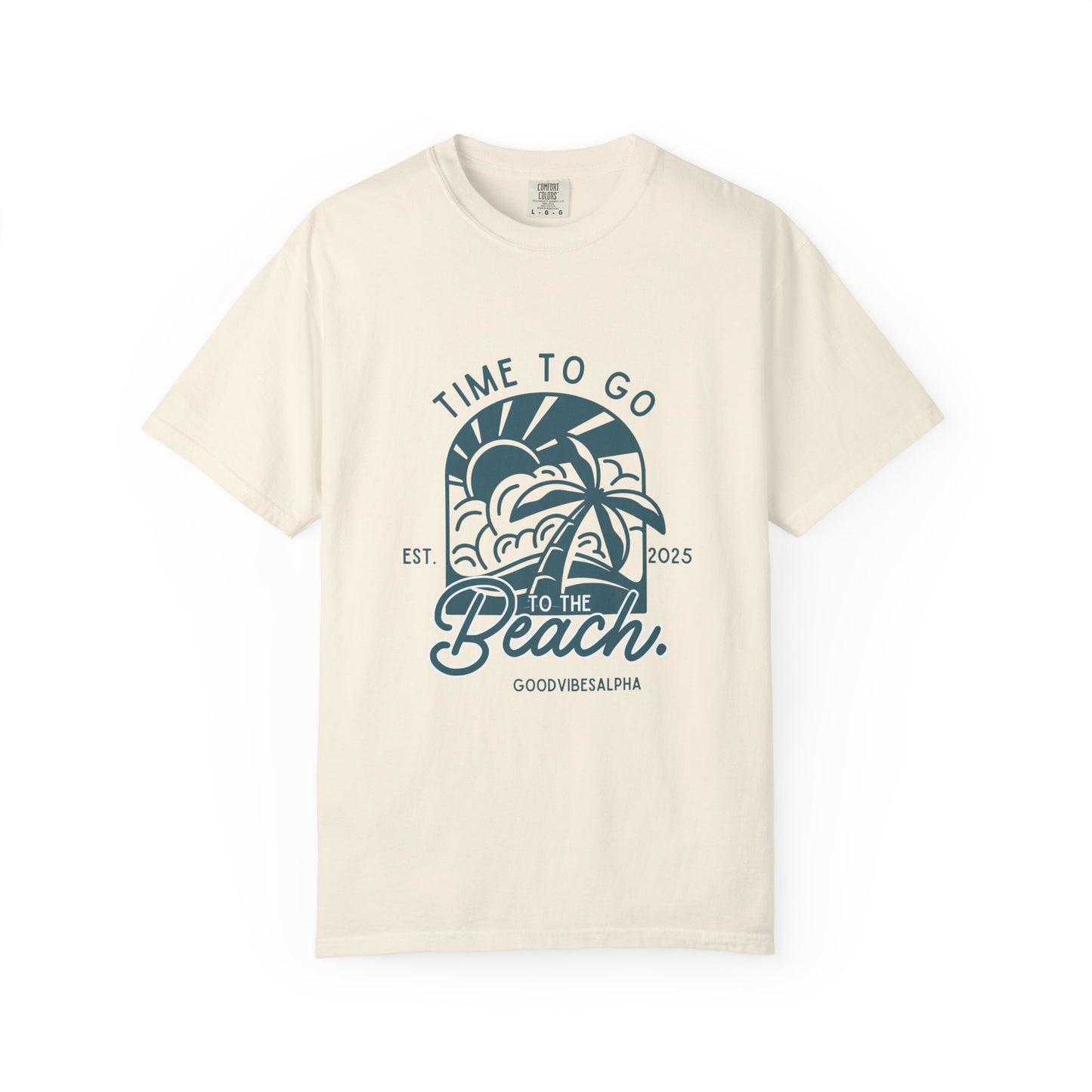 Beach Time Unisex T-Shirt – Garment-Dyed Retro Tee for Summer Trips, Vacations, Casual Wear, Travel Outfit