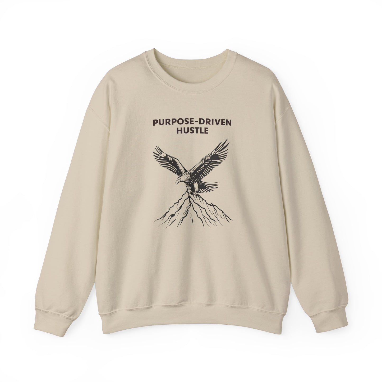 Purpose-Driven Hustle Crewneck Sweatshirt – Heavyweight Cotton Blend, Classic Fit, Durable & Warm Fleece