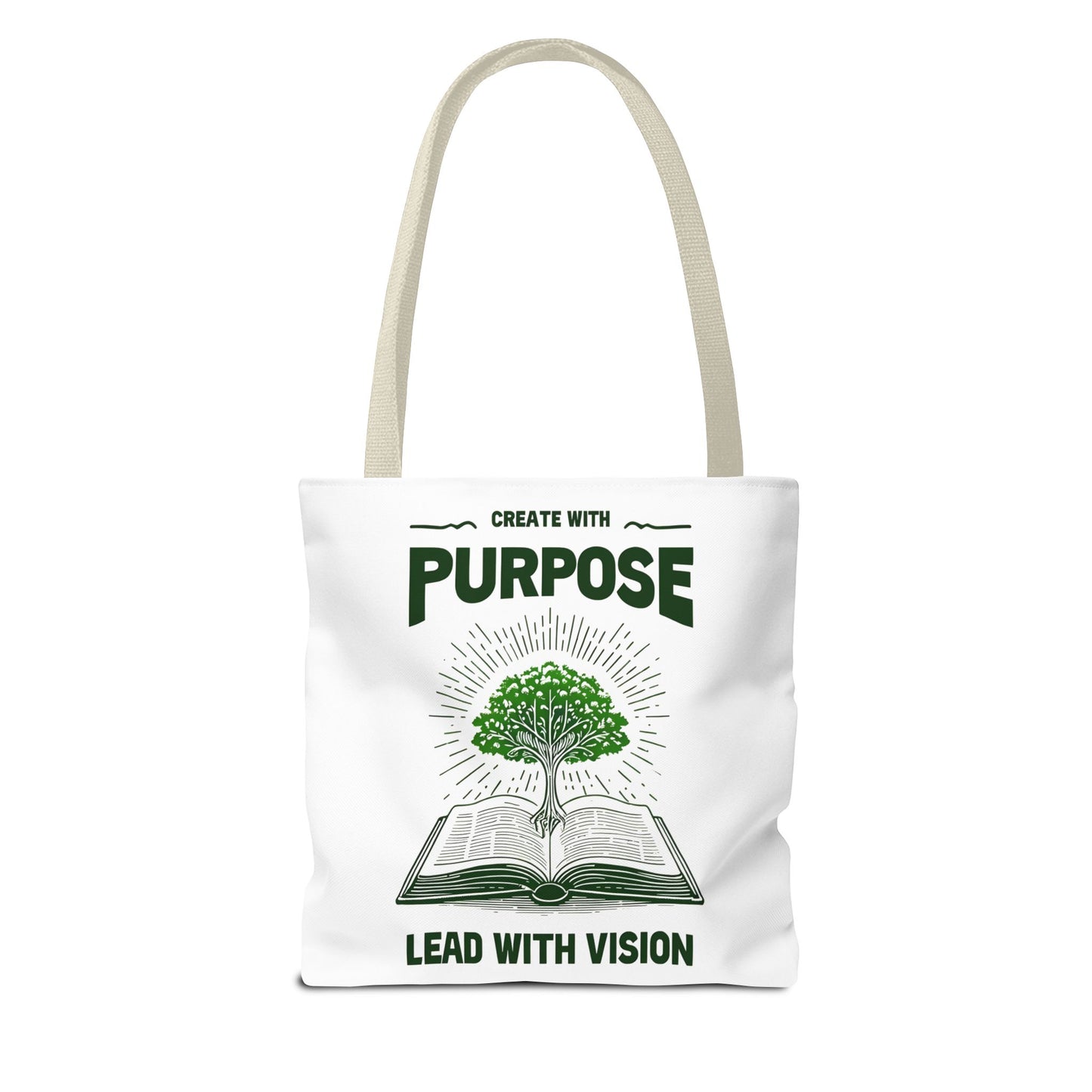 Create With Purpose Tote Bag β Durable Canvas Bag with Inspirational Tree and Vision Design for Everyday Use