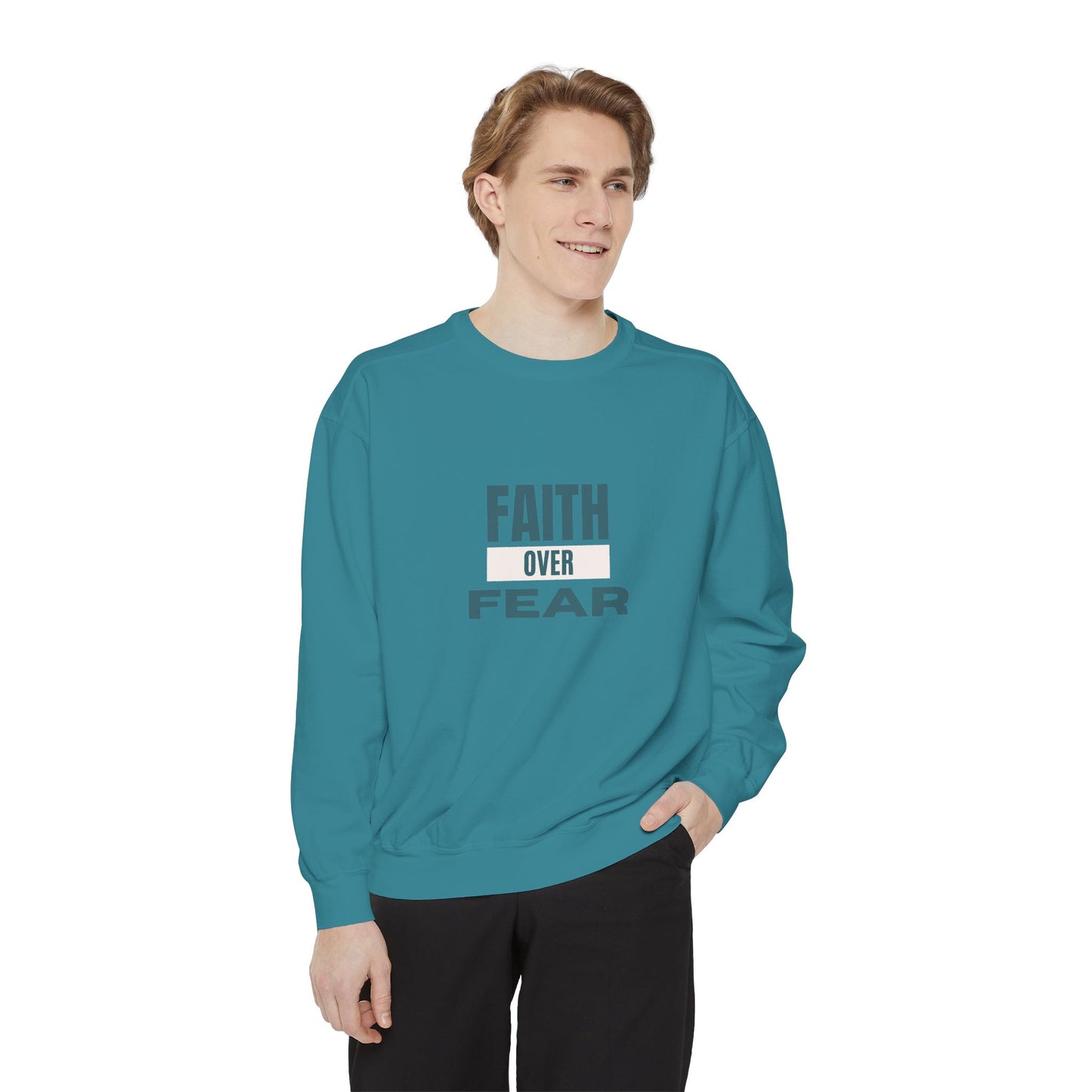 Faith over Fear Unisex Heavyweight Sweatshirt – Soft, Warm & Durable for Everyday Comfort