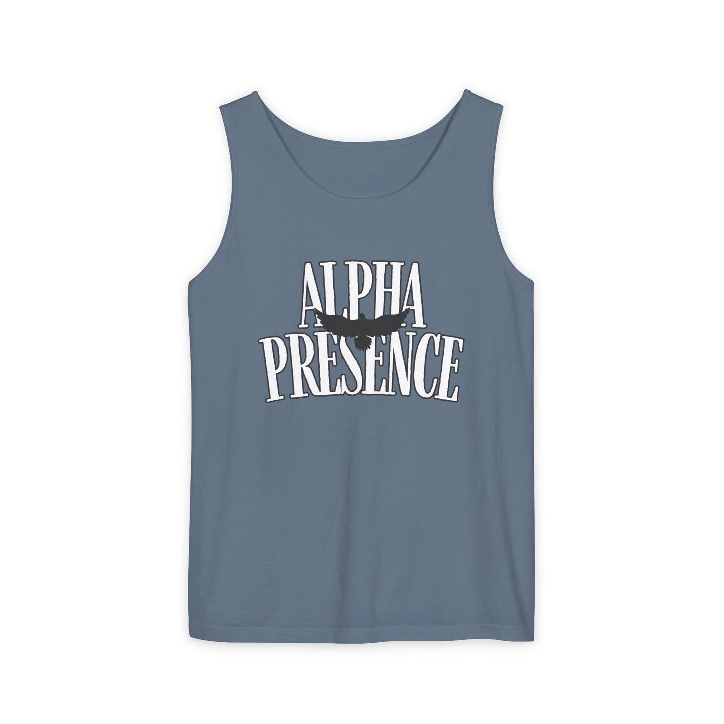 Alpha Presence Unisex Garment-Dyed Tank Top – Summer Style, Casual Wear, Gifts for Him, Athleisure, Relaxed Fit