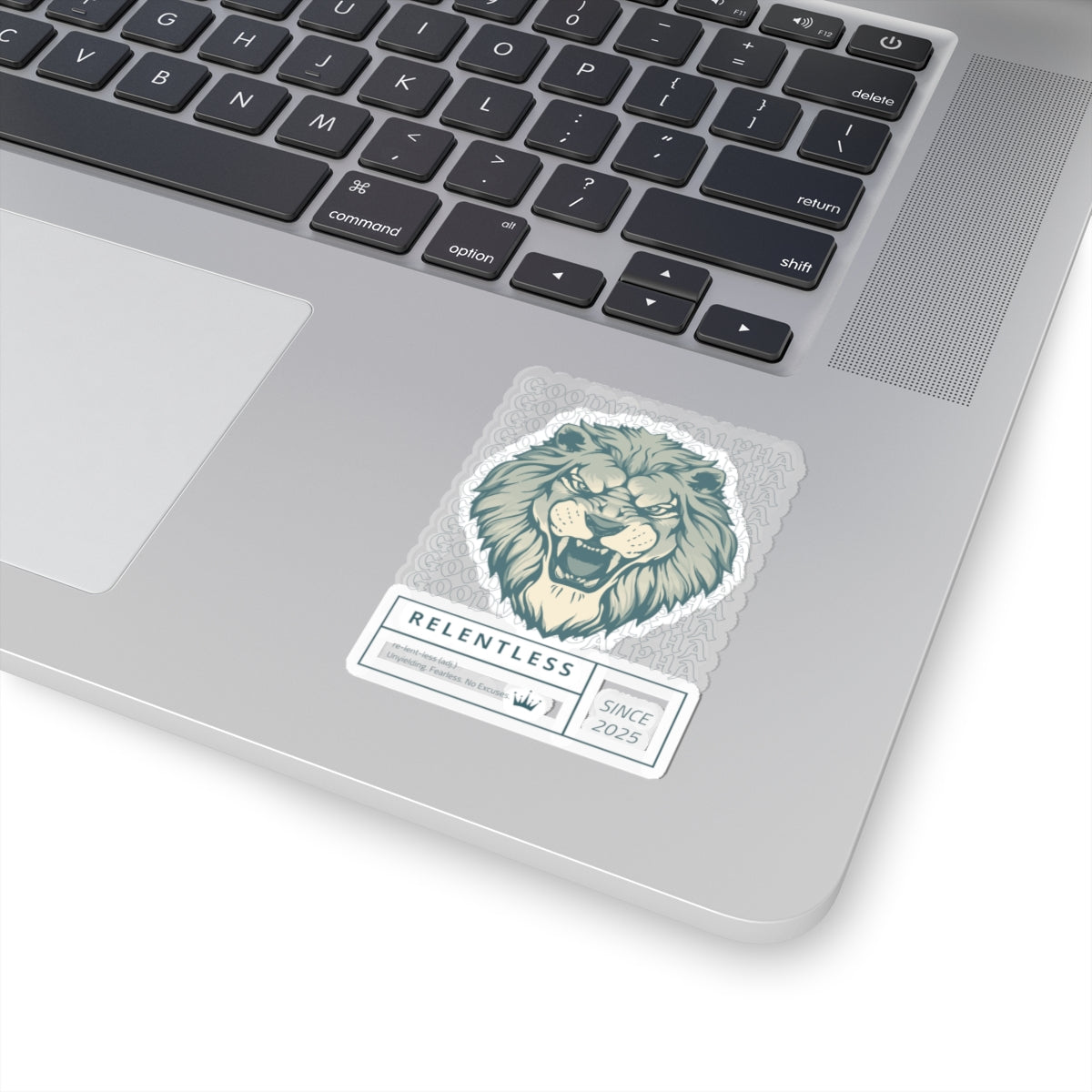 Relentless Sticker – Durable Kiss-Cut, Glossy Finish, Scratch-Resistant