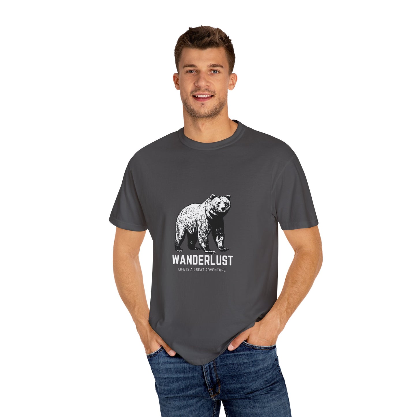 Wanderlust (White) Unisex Garment-Dyed T-Shirt – Soft, Durable & Comfortable Everyday Wear