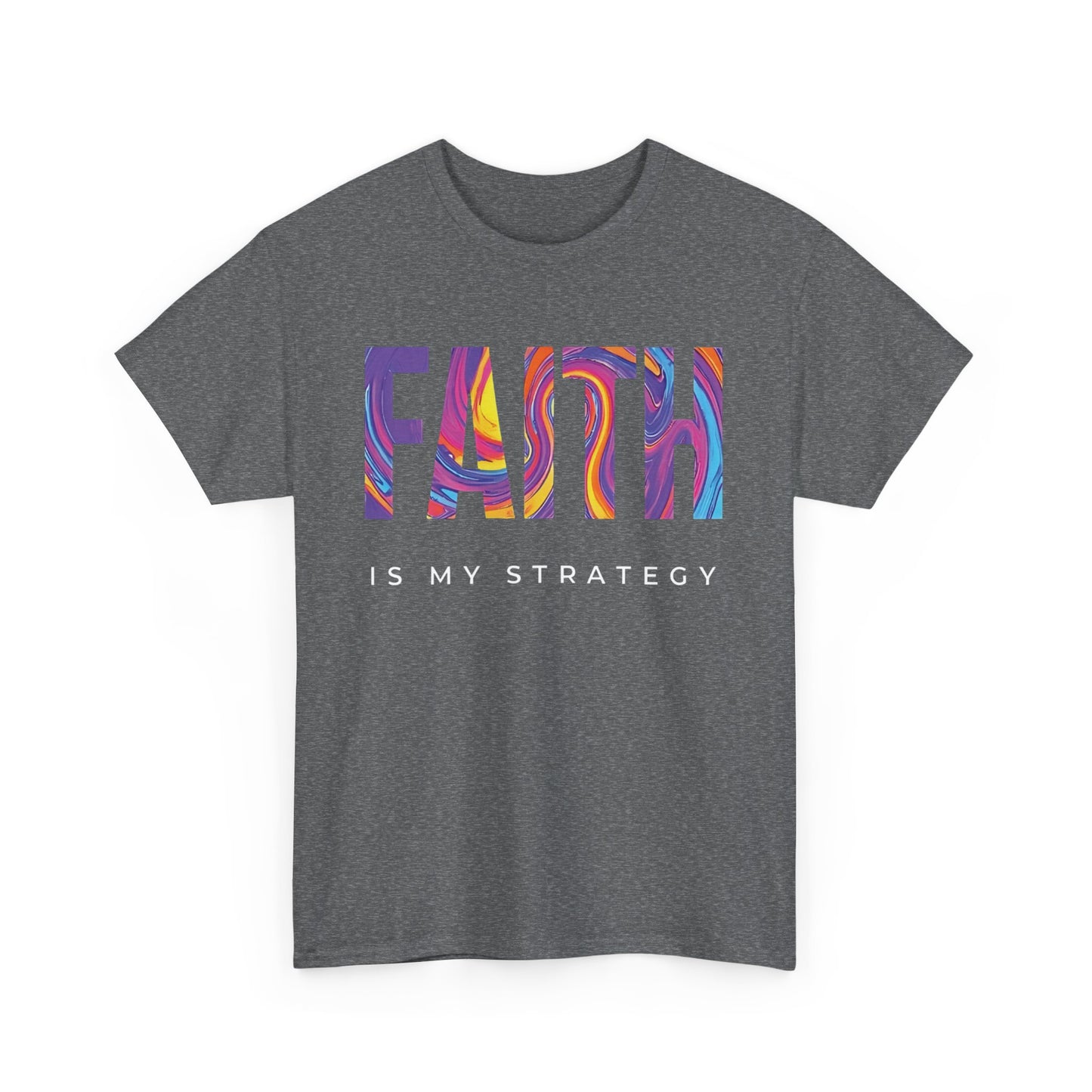Faith Is My Strategy Heavy Cotton T-Shirt β Inspirational Unisex Tee for Casual & Everyday Wear