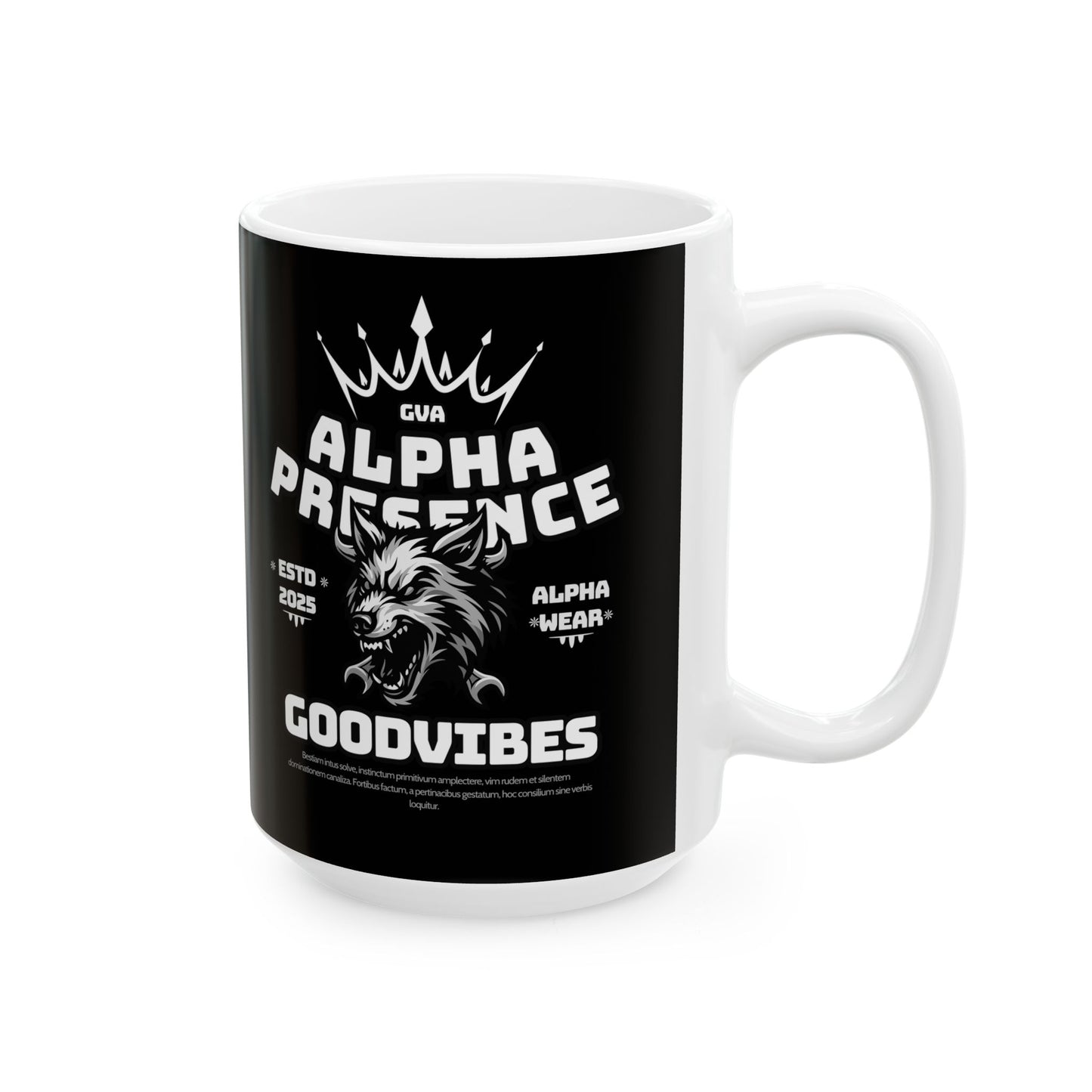Ceramic Coffee Mug, Alpha Presence (Wolf) | Gift for Coffee Lovers, Office Decor,