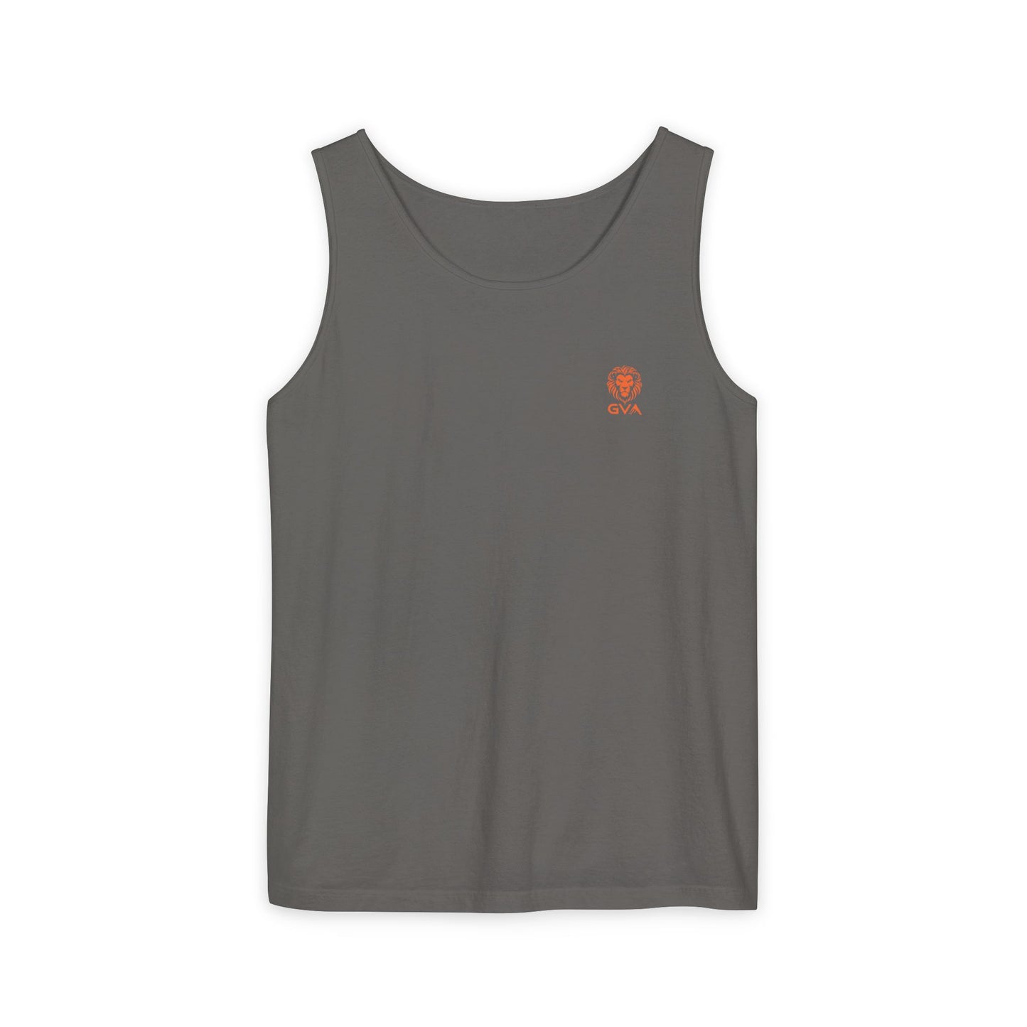 Good Vibes Alpha Orange Unisex Garment-Dyed Tank Top – Summer Style, Casual Wear, Gifts for Him, Athleisure, Relaxed Fit