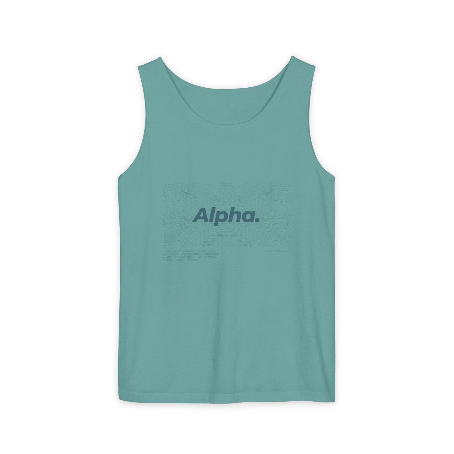 Alpha Waves Unisex Garment-Dyed Tank Top – Summer Fit for Beach Days, Relaxed Casual Wear, Travel Outfit