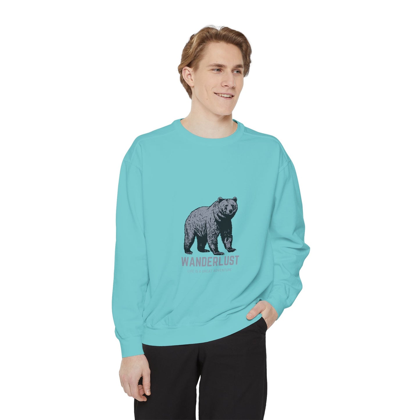 Wanderlust (Grey) Unisex Heavyweight Sweatshirt , Soft, Warm & Durable for Everyday Comfort