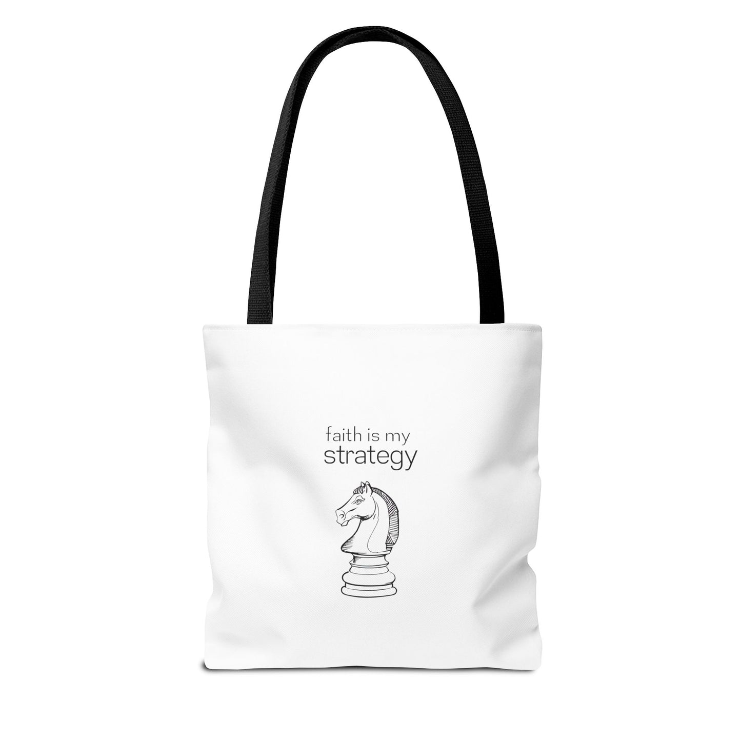 Faith Is My Strategy Tote Bag β Durable Canvas Bag with Inspirational Design for Everyday Use