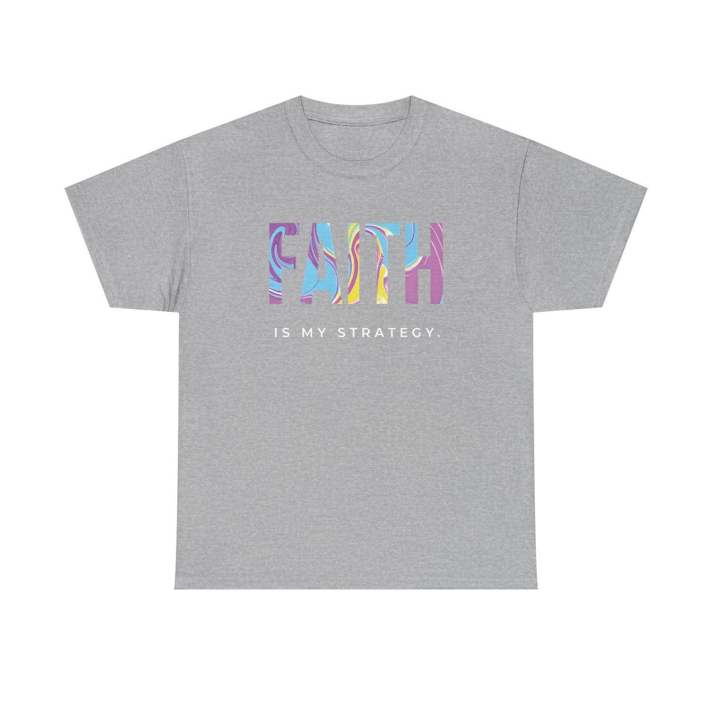 Faith Is My Strategy Heavy Cotton T-Shirt β Inspirational Unisex Tee for Casual & Everyday Wear