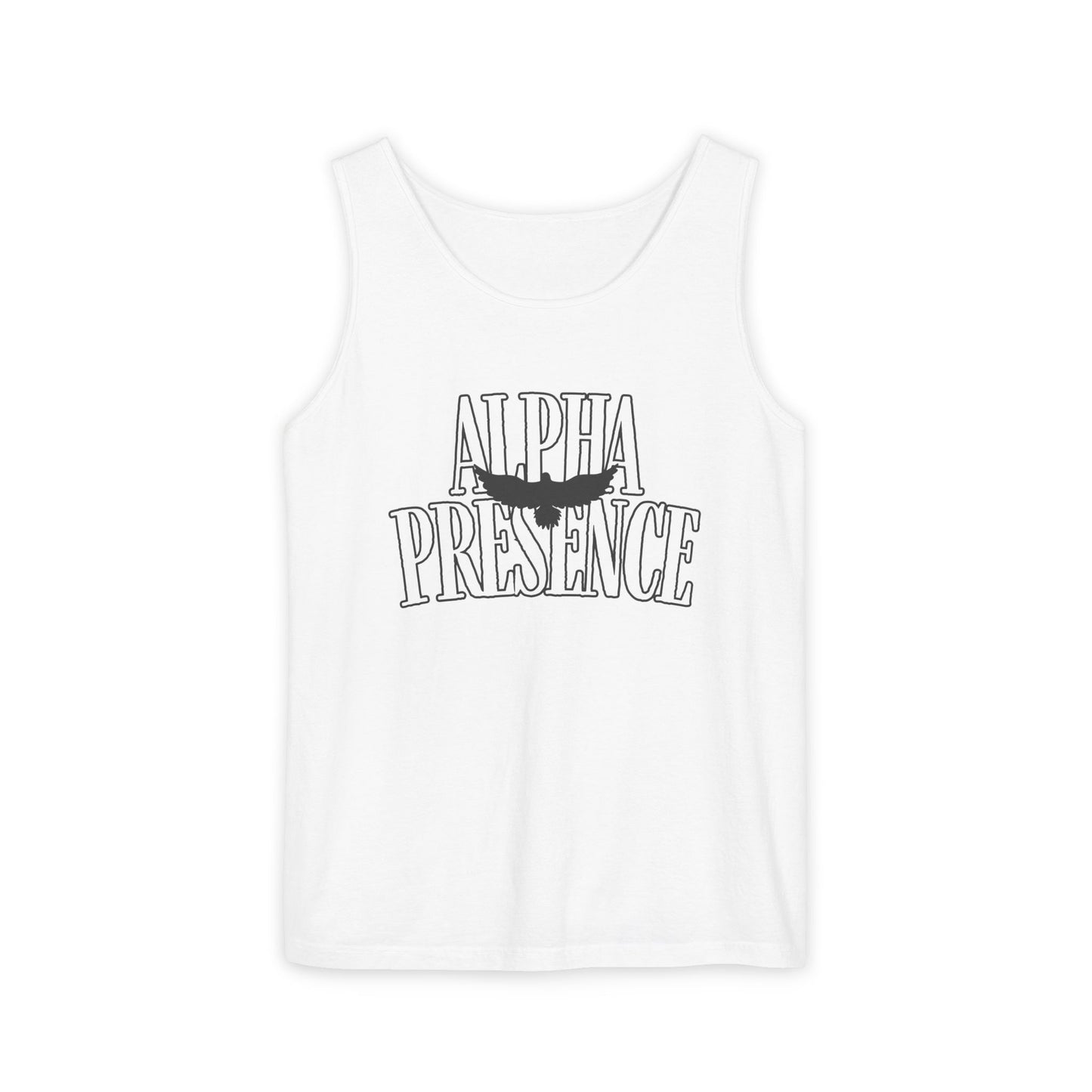 Alpha Presence Unisex Garment-Dyed Tank Top – Summer Style, Casual Wear, Gifts for Him, Athleisure, Relaxed Fit