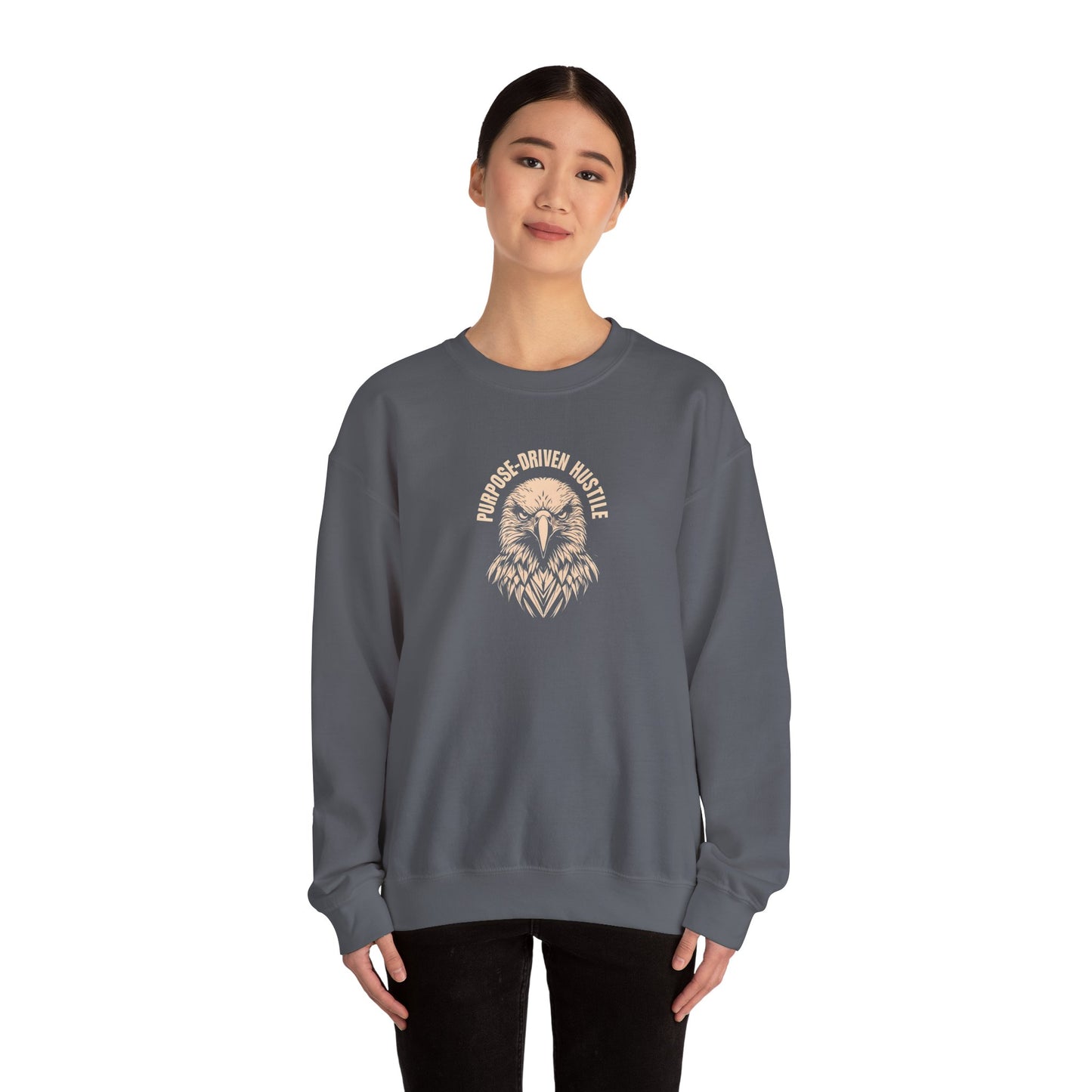 Purpose-Driven Hustle Crewneck Sweatshirt – 50/50 Cotton-Poly Blend, Classic Fit, Durable & Comfortable