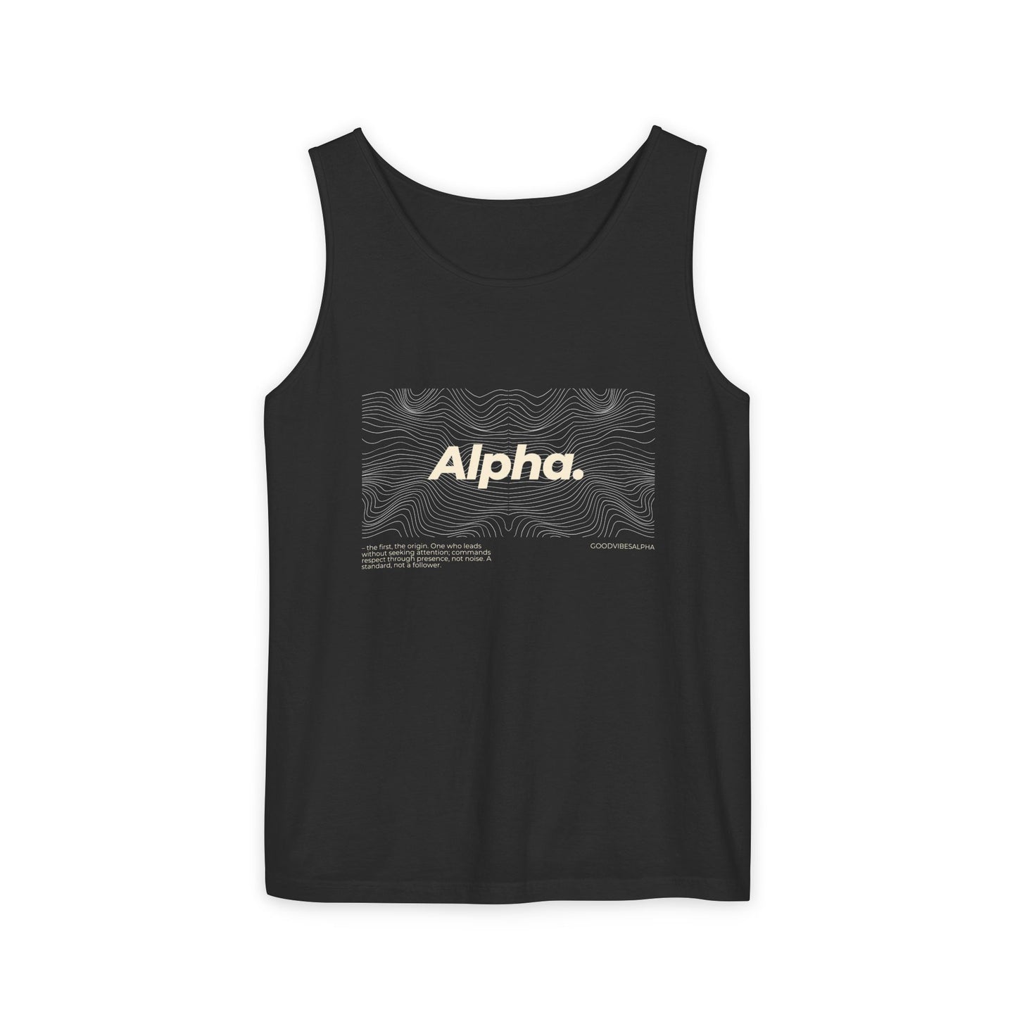 Alpha Waves (Ivory)Unisex Garment-Dyed Tank Top – Summer Fit for Beach Days, Relaxed Casual Wear, Travel Outfit