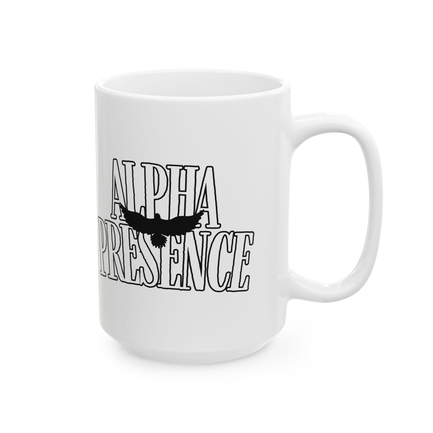 Ceramic Coffee Mug, Alpha Presence (TOW) | Gift for Coffee Lovers, Office Decor,
