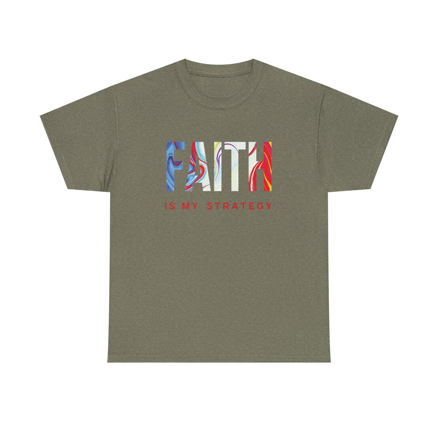 Faith Is My Strategy Heavy Cotton T-Shirt β Inspirational Unisex Tee for Casual & Everyday Wear