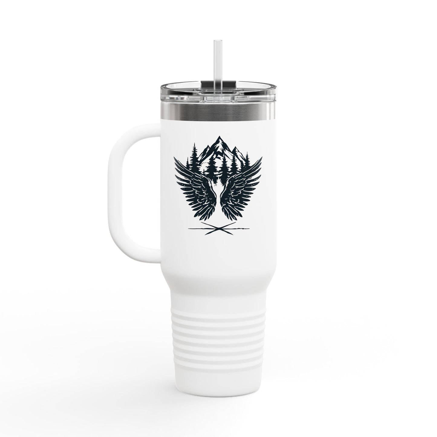 Outdoor Inspired 40oz Insulated Travel Mug – Stainless Steel, Double-Wall, Leak-Proof with Handle