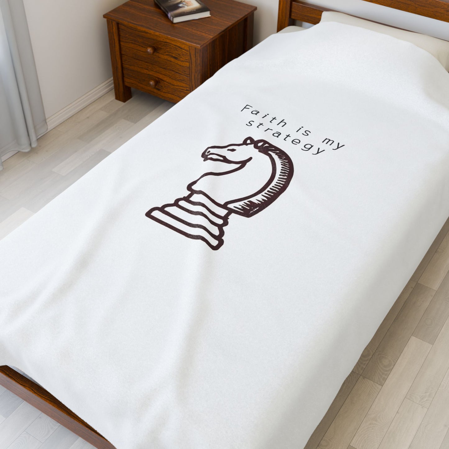 Faith is my Strategy Velveteen Plush Blanket – Ultra-Soft, Warm & Durable for Home & Gifts