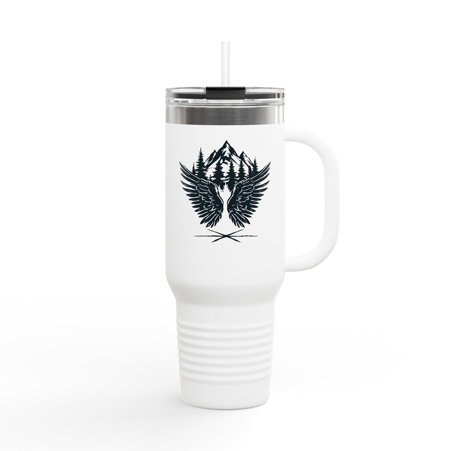 Outdoor Inspired 40oz Insulated Travel Mug – Stainless Steel, Double-Wall, Leak-Proof with Handle