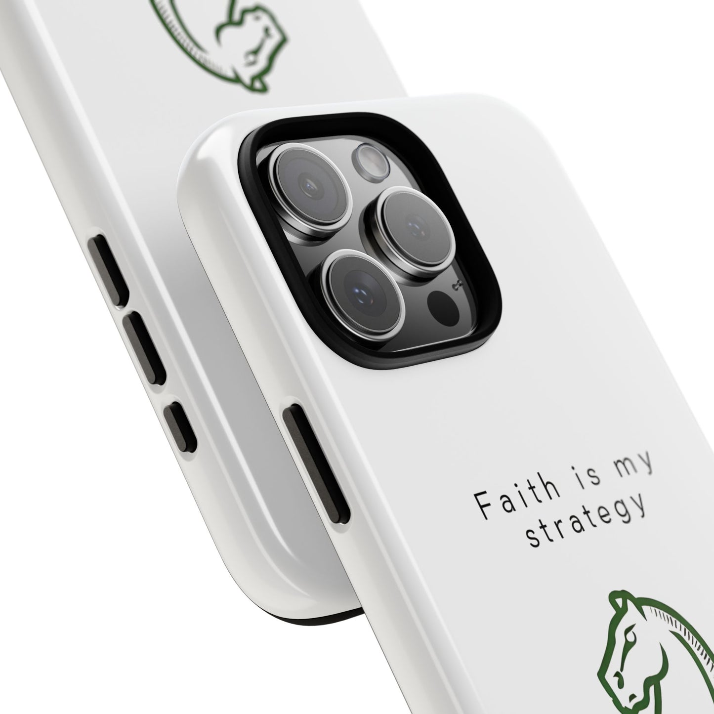 Faith Is My Strategy Phone Case - Knight Chess Piece Design for iPhone 12 to iPhone 16