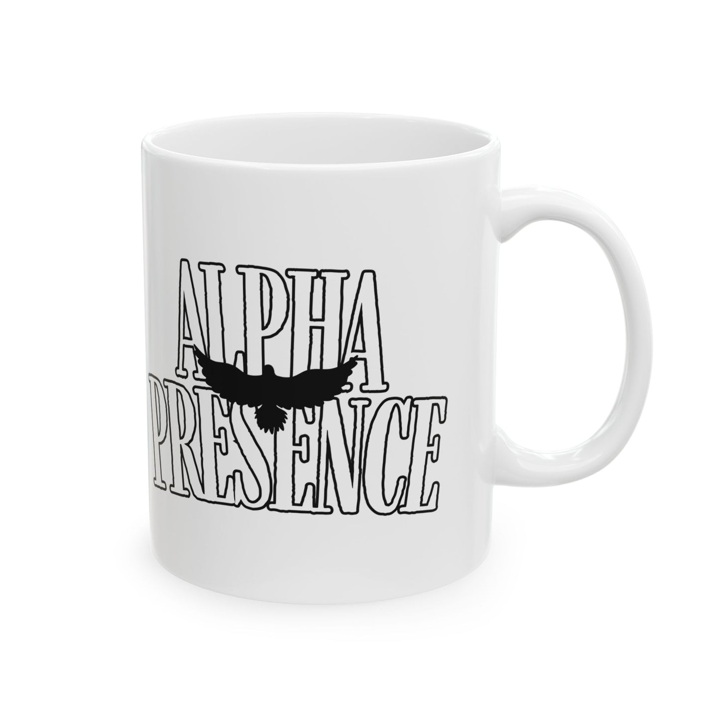 Ceramic Coffee Mug, Alpha Presence (TOW) | Gift for Coffee Lovers, Office Decor,