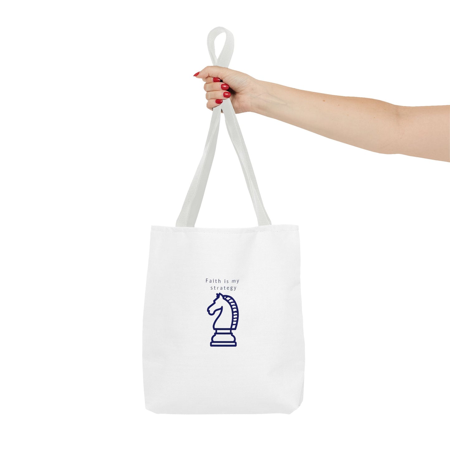Faith Is My Strategy Tote Bag β Durable Canvas Bag with Inspirational Design for Everyday Use