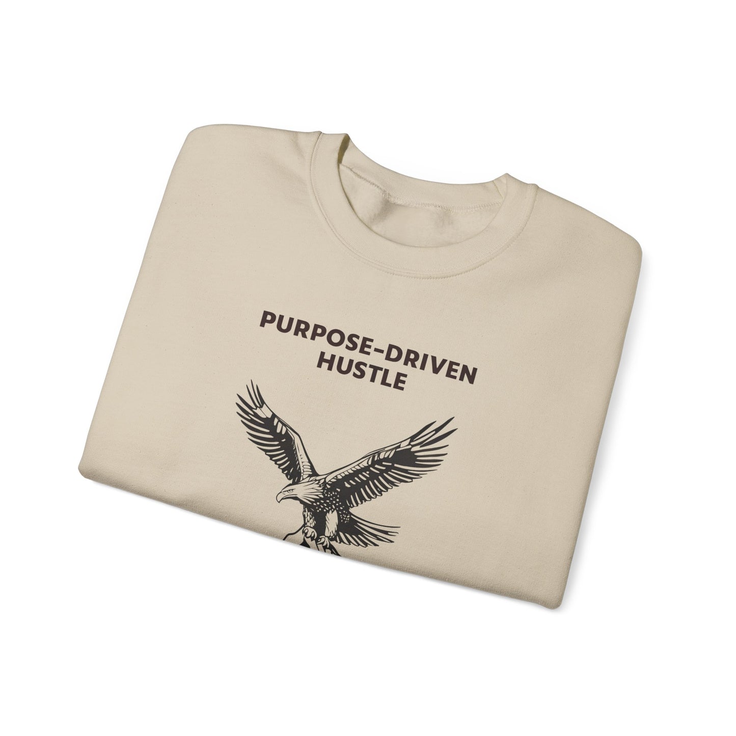 Purpose-Driven Hustle Crewneck Sweatshirt – Heavyweight Cotton Blend, Classic Fit, Durable & Warm Fleece