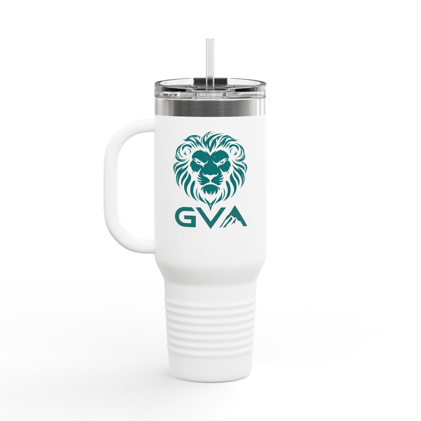 GVA Logo 40oz Insulated Travel Mug – Stainless Steel, Double-Wall, Leak-Proof with Handle