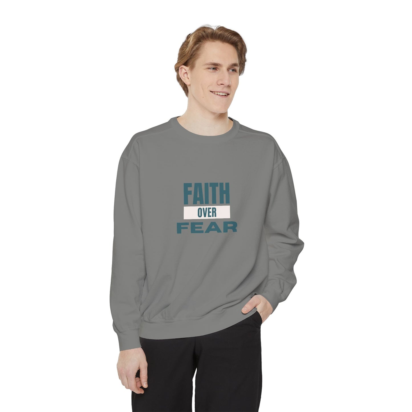Faith over Fear Unisex Heavyweight Sweatshirt – Soft, Warm & Durable for Everyday Comfort
