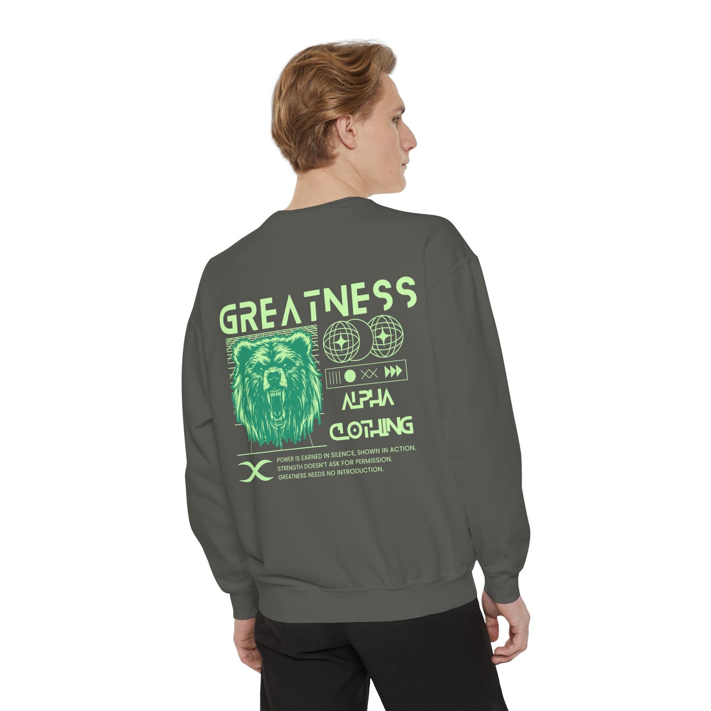 Greatness (Lime) Unisex Heavyweight Sweatshirt , Soft, Warm & Durable for Everyday Comfort
