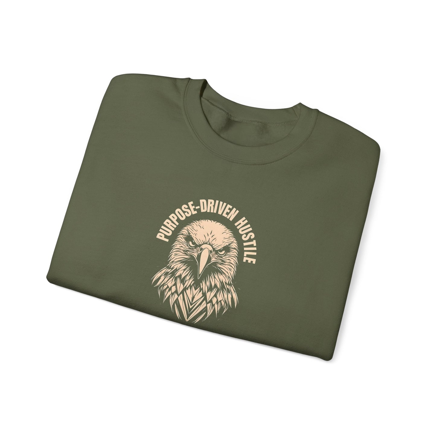 Purpose-Driven Hustle Crewneck Sweatshirt – 50/50 Cotton-Poly Blend, Classic Fit, Durable & Comfortable