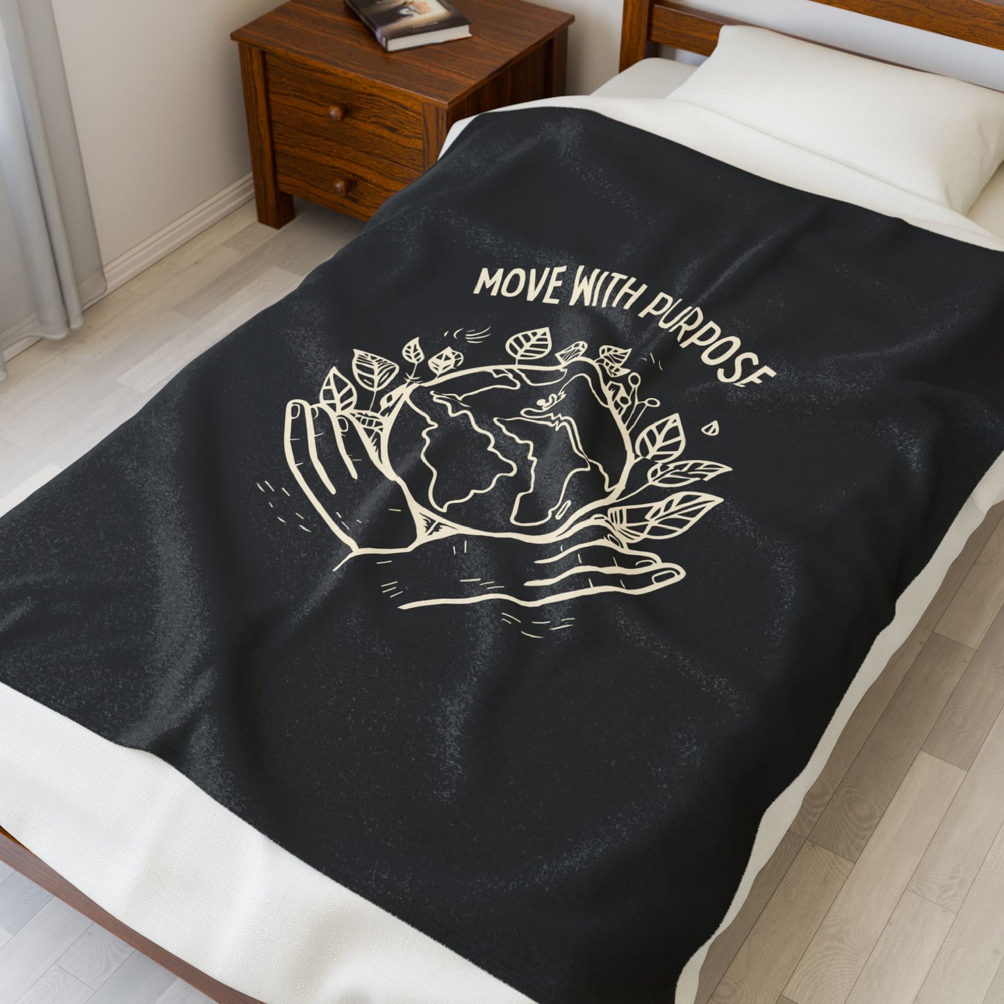 Move with Purpose Velveteen Plush Blanket – Ultra-Soft, Warm & Durable for Home & Gifts