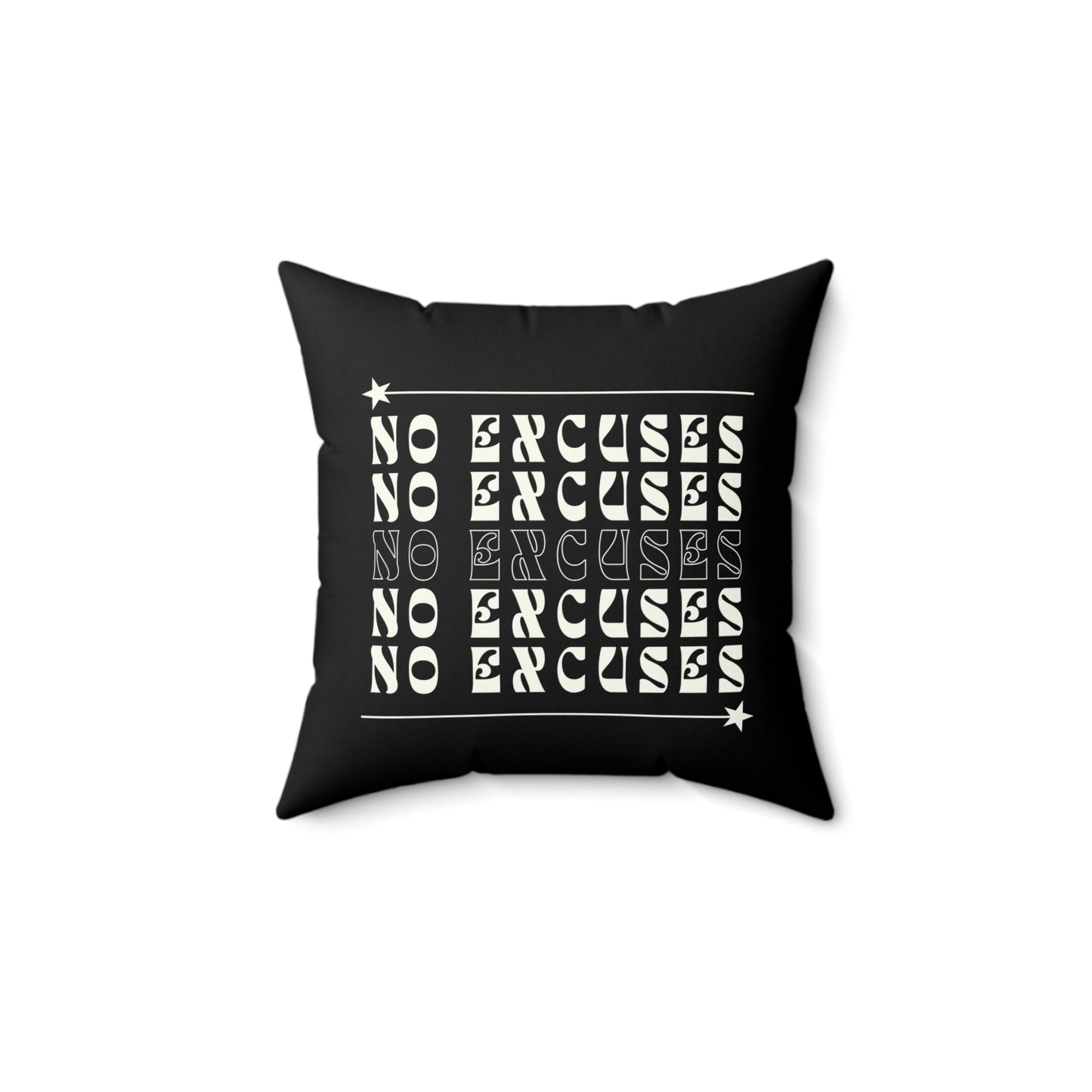 No Excuses Soft & Durable Square Pillow – Plush Polyester Cushion for Home & Office Decor