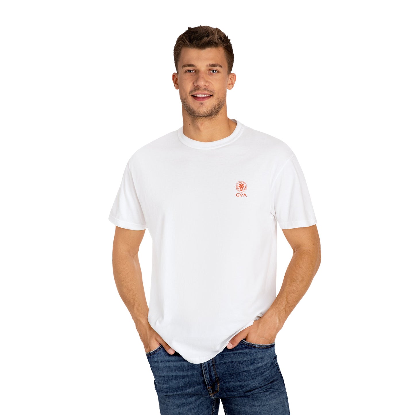 Good Vibes Alpha Orange Unisex Garment-Dyed T-Shirt – Casual Everyday Fit, Streetwear Vibes, Soft Cotton