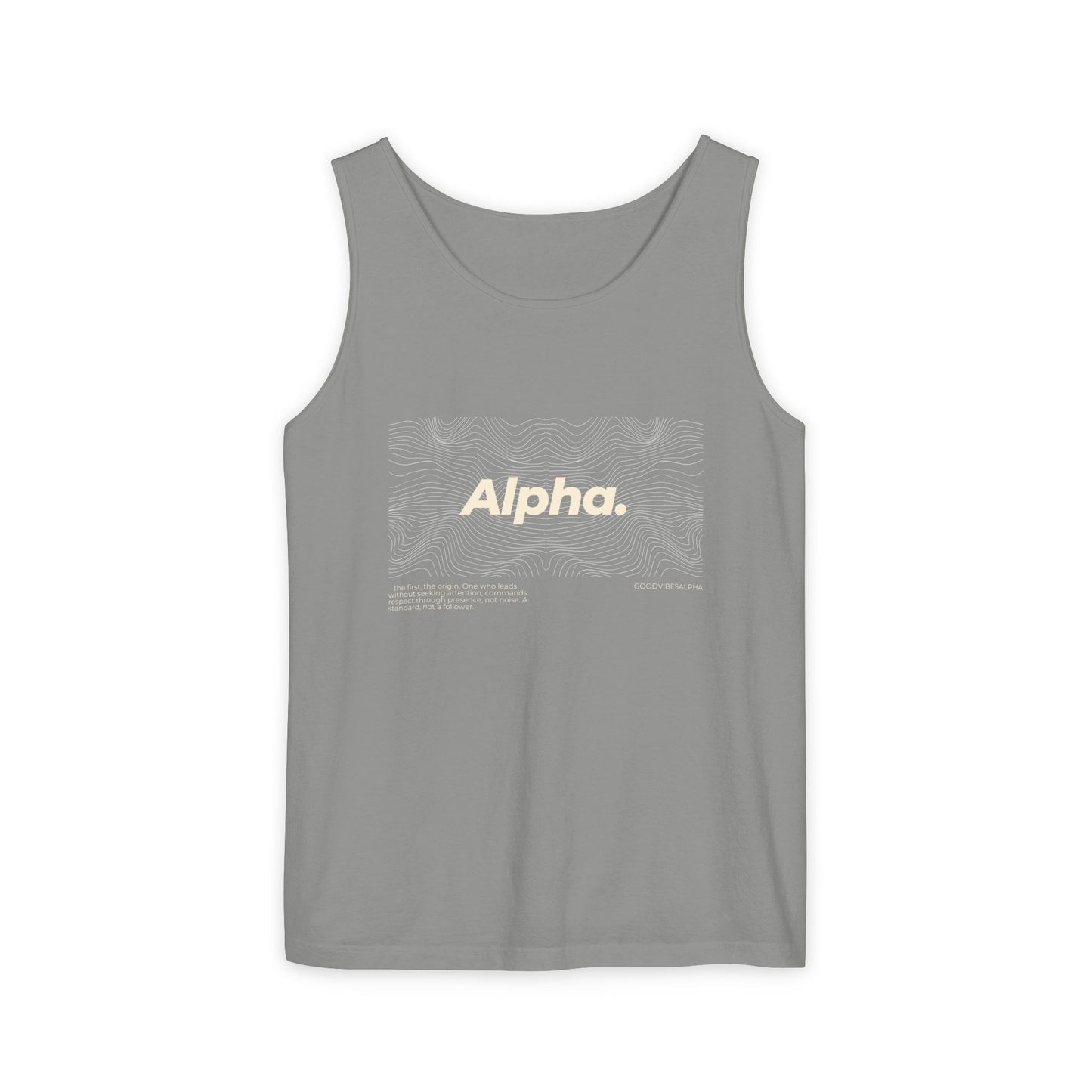 Alpha Waves (Ivory)Unisex Garment-Dyed Tank Top – Summer Fit for Beach Days, Relaxed Casual Wear, Travel Outfit