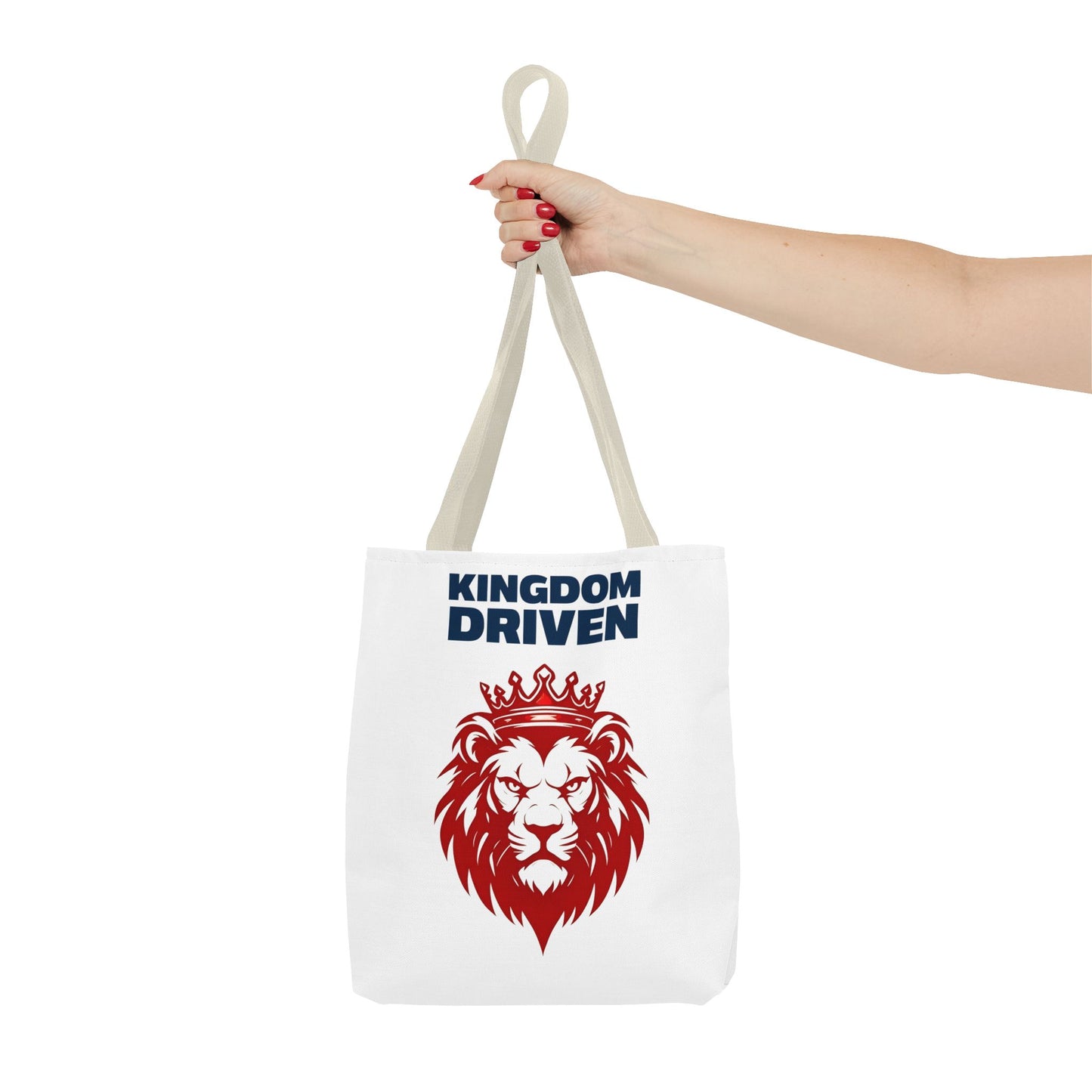 Kingdom Driven Lion Tote Bag β Durable Canvas Bag with Inspirational Design for Everyday Use