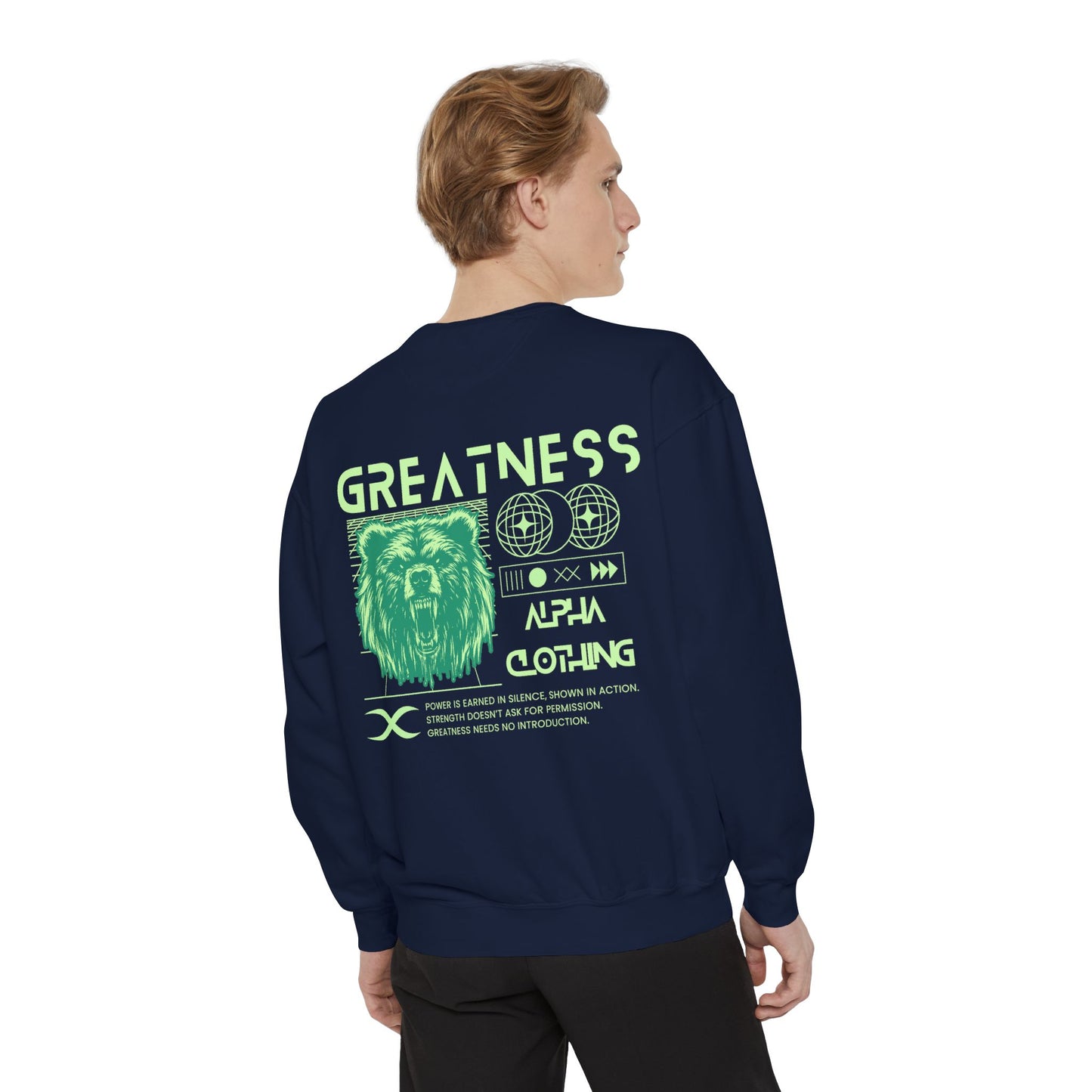 Greatness (Lime) Unisex Heavyweight Sweatshirt , Soft, Warm & Durable for Everyday Comfort