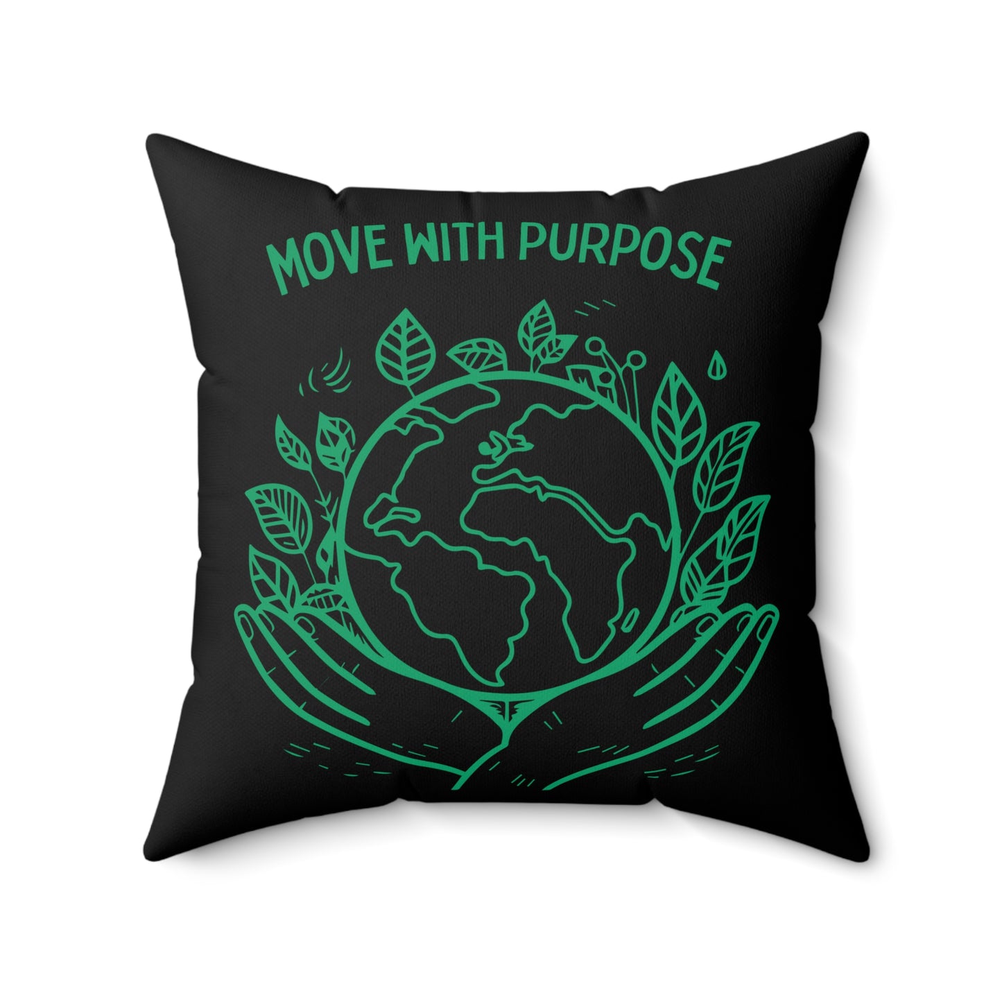 Move with Purpose Soft & Durable Square Pillow – Plush Polyester Cushion for Home & Office Decor