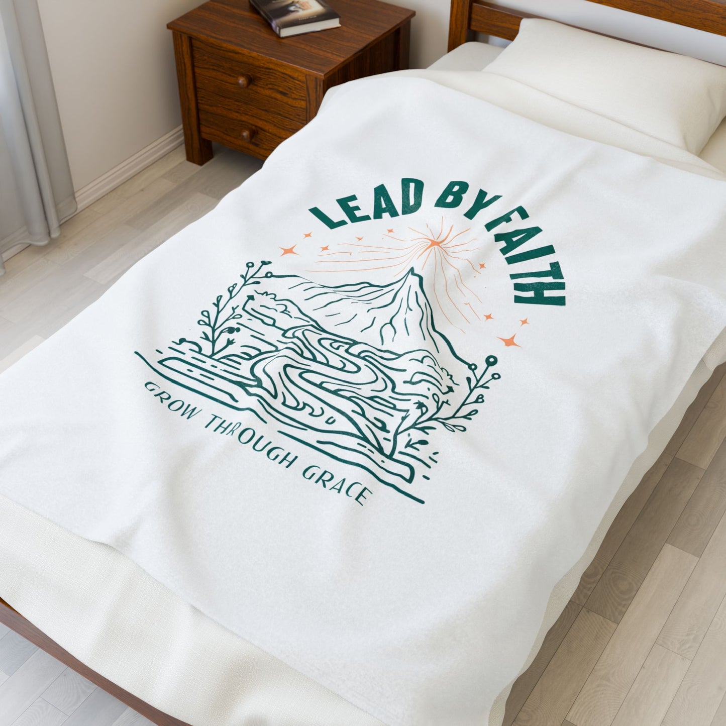 Lead by Faith Velveteen Plush Blanket – Ultra-Soft, Warm & Durable for Home & Gifts