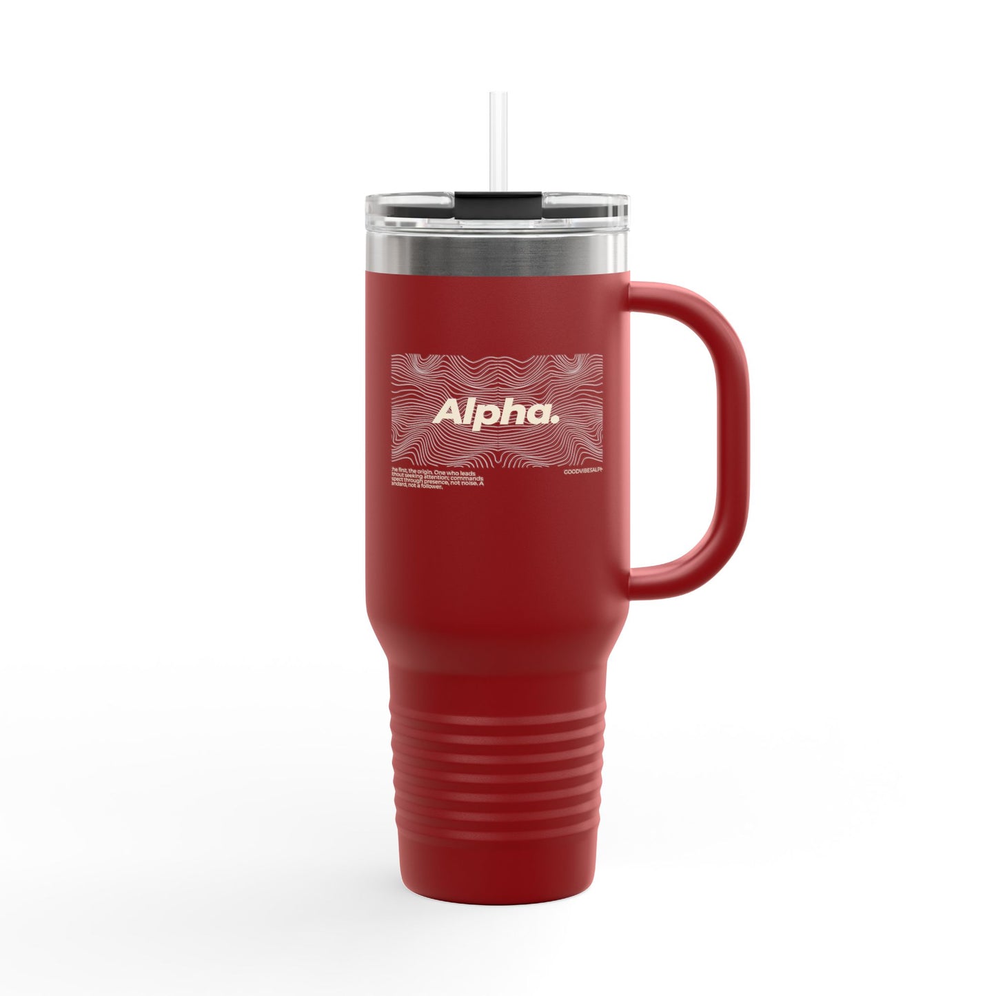 Alpha Waves Insulated Travel Mug 40oz | Coffee Tumbler, Tea Cup, Gift for Him Her, Road Trip Mug, Personalized