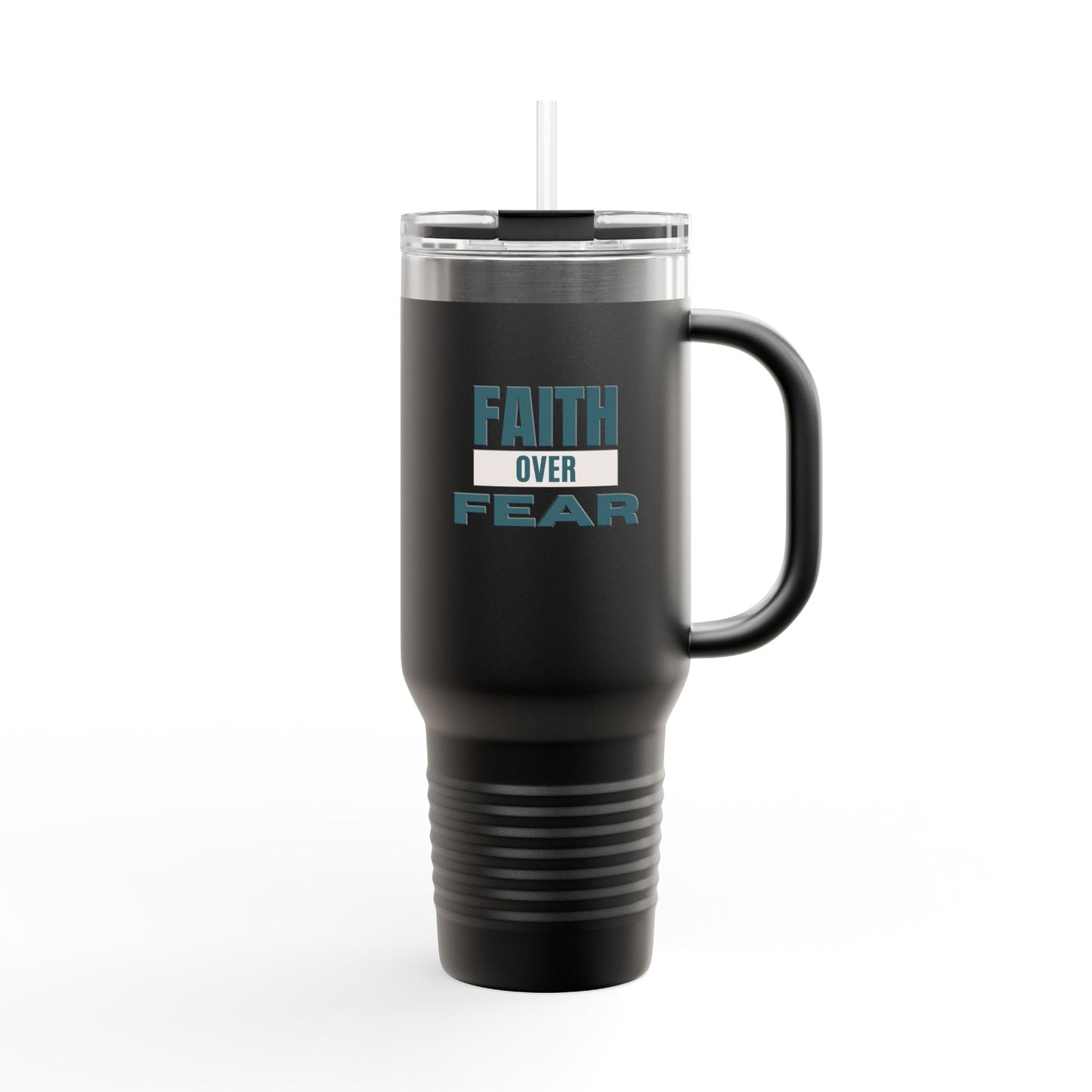 Faith Over Fear Insulated Travel Mug – 40oz Stainless Steel, Leak-Proof & Double-Wall Insulated
