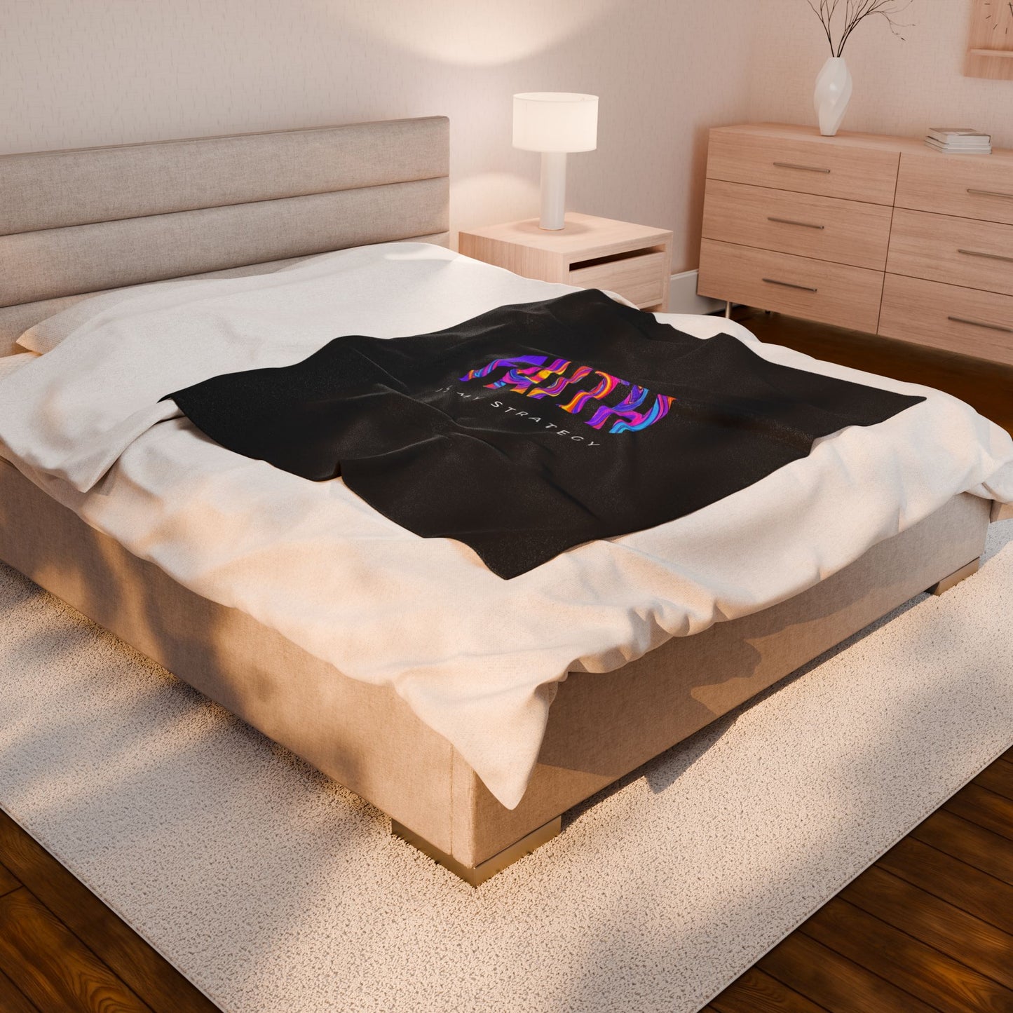 Faith Is My Strategy Velveteen Plush Blanket – Ultra-Soft, Warm & Durable for Home & Gifts