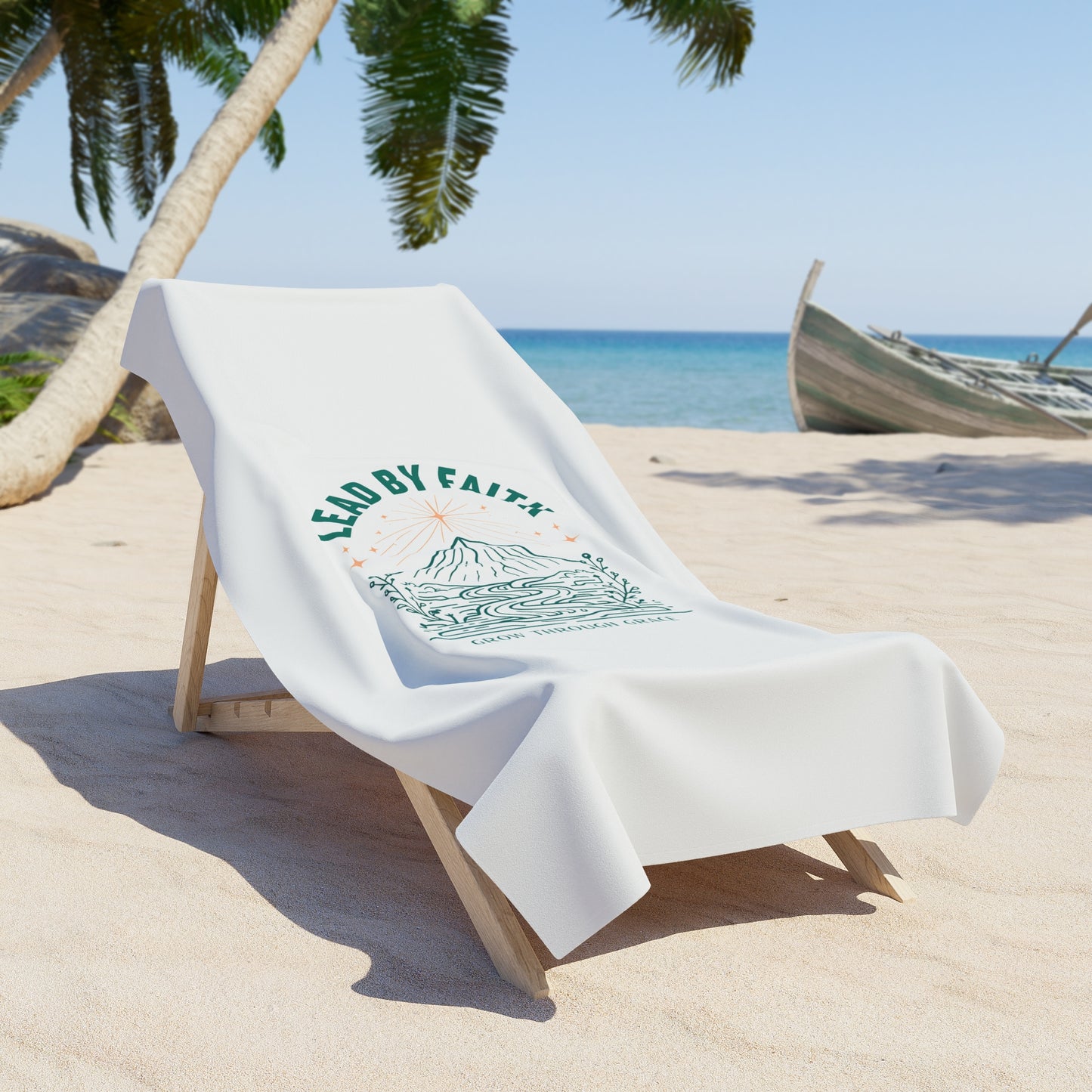 Lead by Faith Beach Towel – Soft, Absorbent & Perfect for Pool, Beach & Travel
