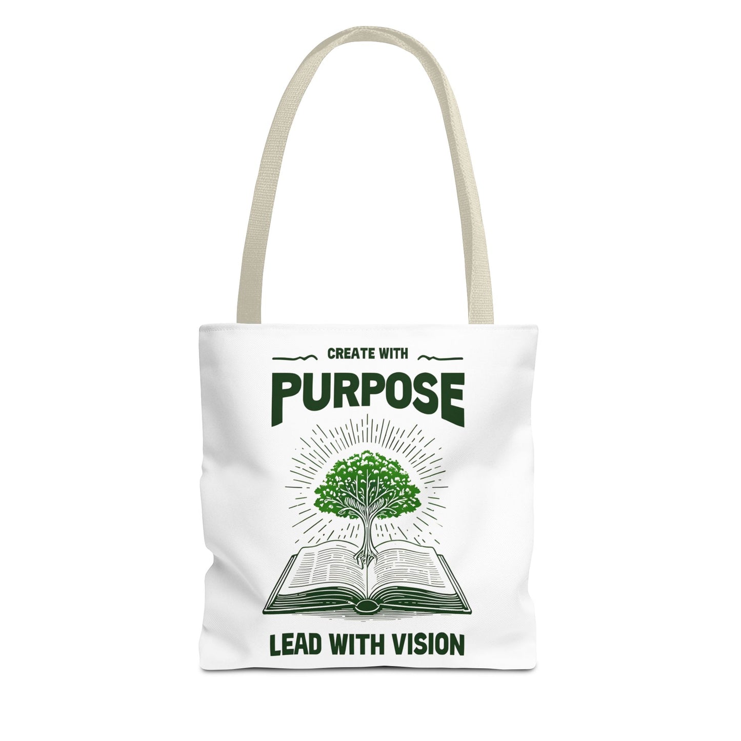 Create With Purpose Tote Bag β Durable Canvas Bag with Inspirational Tree and Vision Design for Everyday Use
