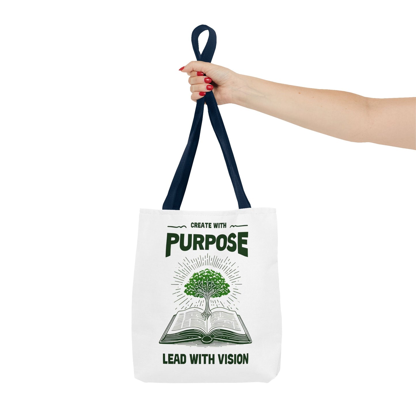 Create With Purpose Tote Bag β Durable Canvas Bag with Inspirational Tree and Vision Design for Everyday Use