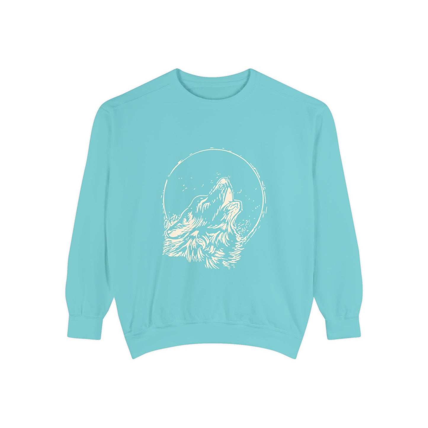 Howling Wolf (Ivory) Unisex Heavyweight Sweatshirt , Soft, Warm & Durable for Everyday Comfort