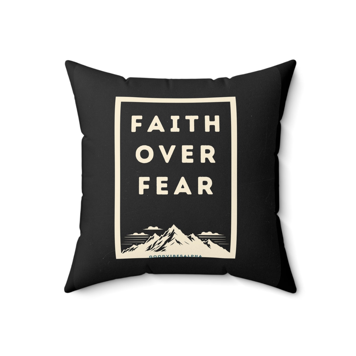 Faith Over Fear Soft & Durable Square Pillow – Plush Polyester Cushion for Home & Office Decor
