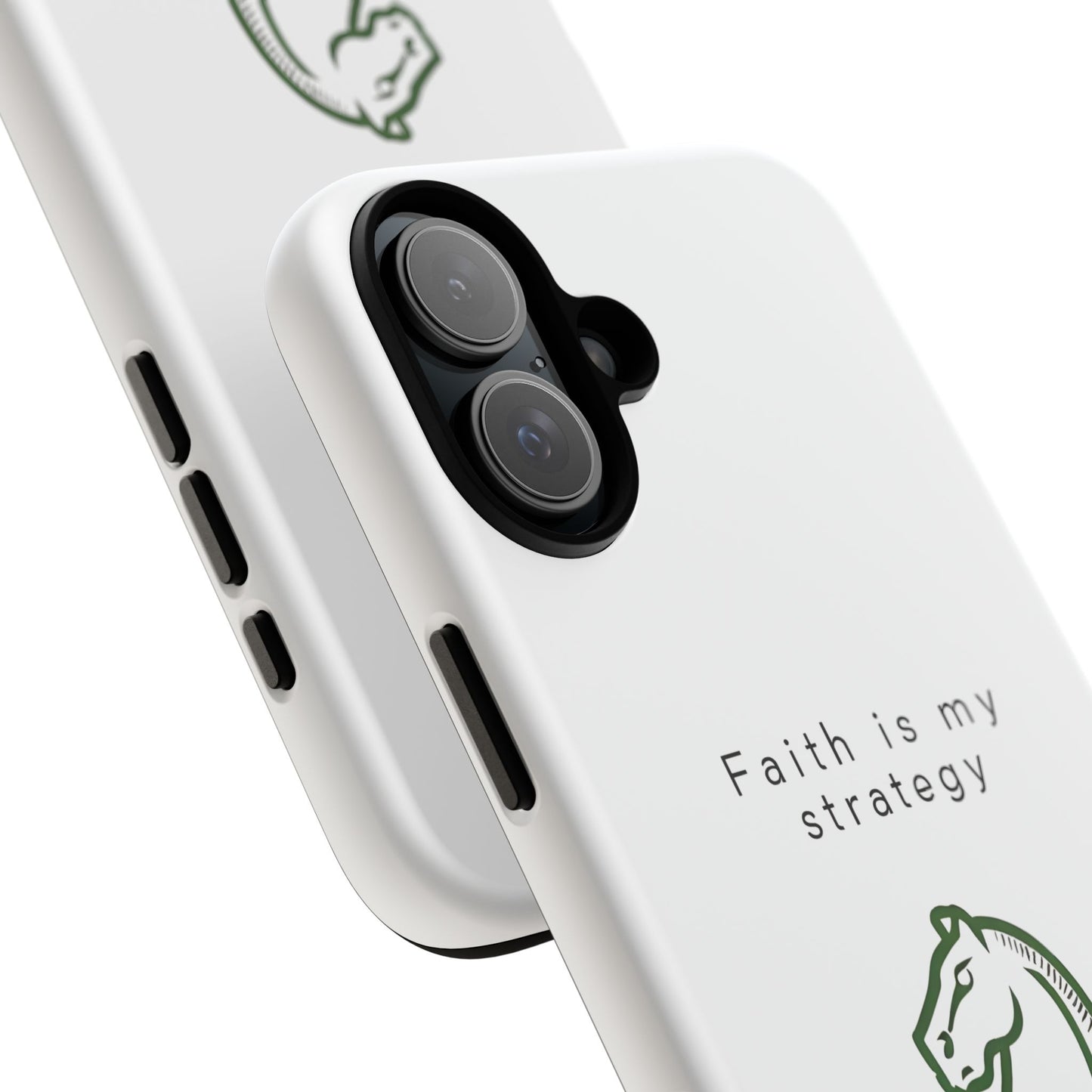 Faith Is My Strategy Phone Case - Knight Chess Piece Design for iPhone 12 to iPhone 16