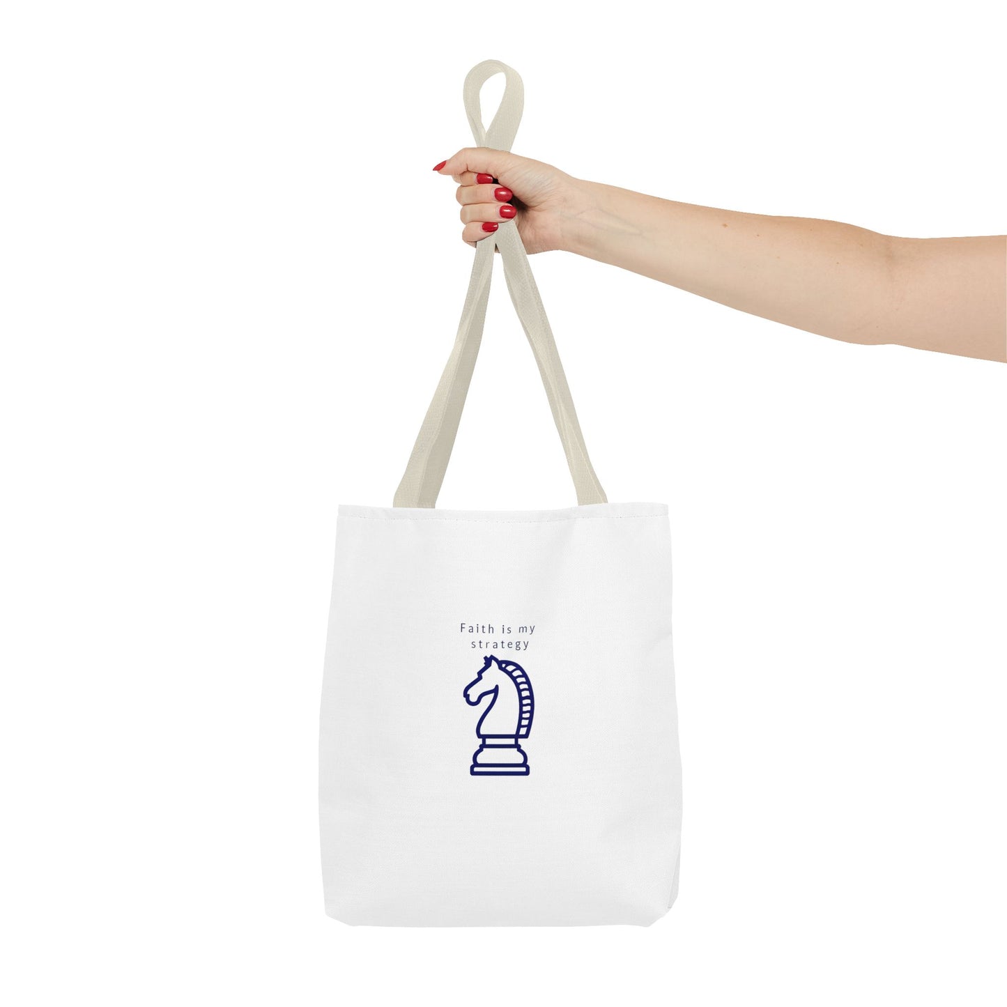 Faith Is My Strategy Tote Bag β Durable Canvas Bag with Inspirational Design for Everyday Use